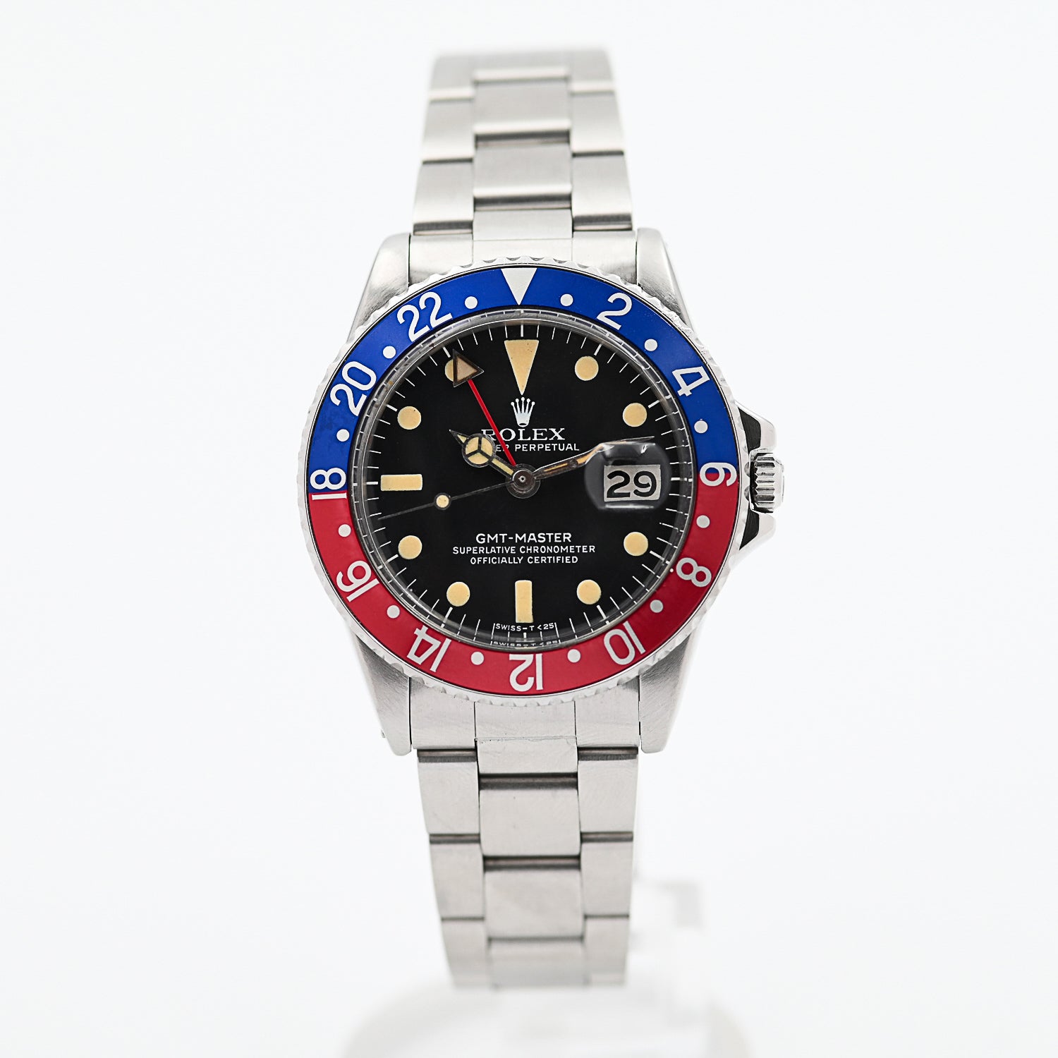 Vintage Rolex GMT-Master 40mm Stainless Steel Watch 1972 - Perfect for Collectors & Luxury Watch Enthusiasts | Travel, Business & Special Occasions