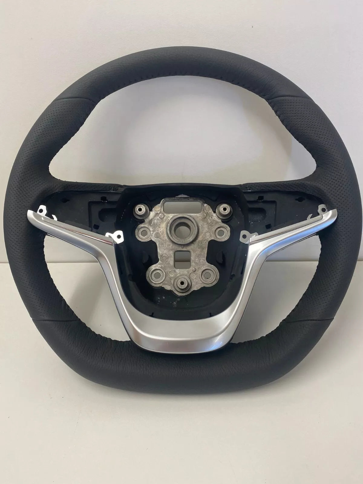 Holden VF Commodore SSV GTS Black Leather Steering Wheel with Silver Trim Cover - Upgrade Your Car Interior for a Premium Driving Experience