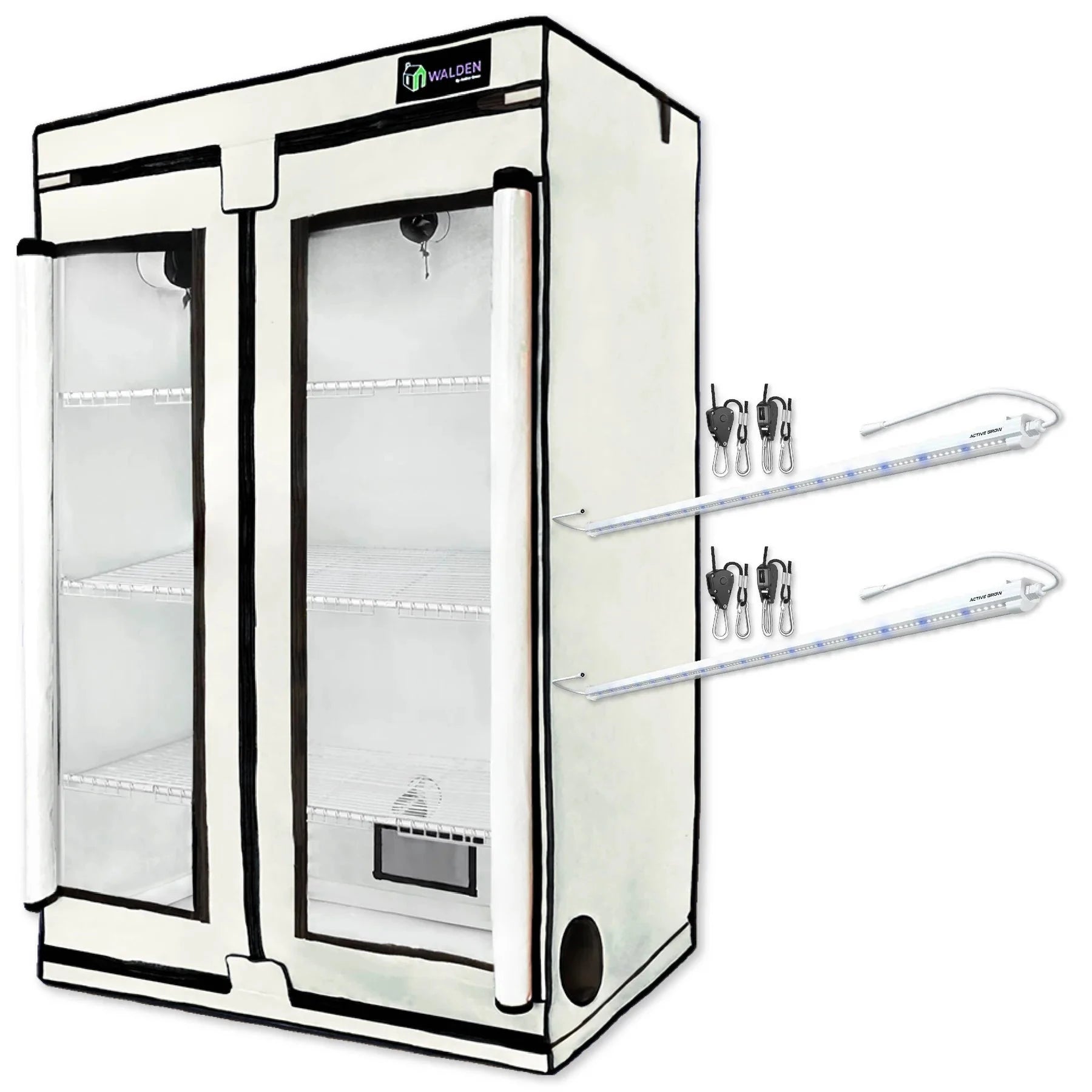 Active Grow Mushroom 3 Tier Walden White LED Grow Tent Kit - Indoor Hydroponic System for Home Gardening & Organic Mushroom Cultivation | Perfect for Small Spaces, Closet Growing & Urban Farming