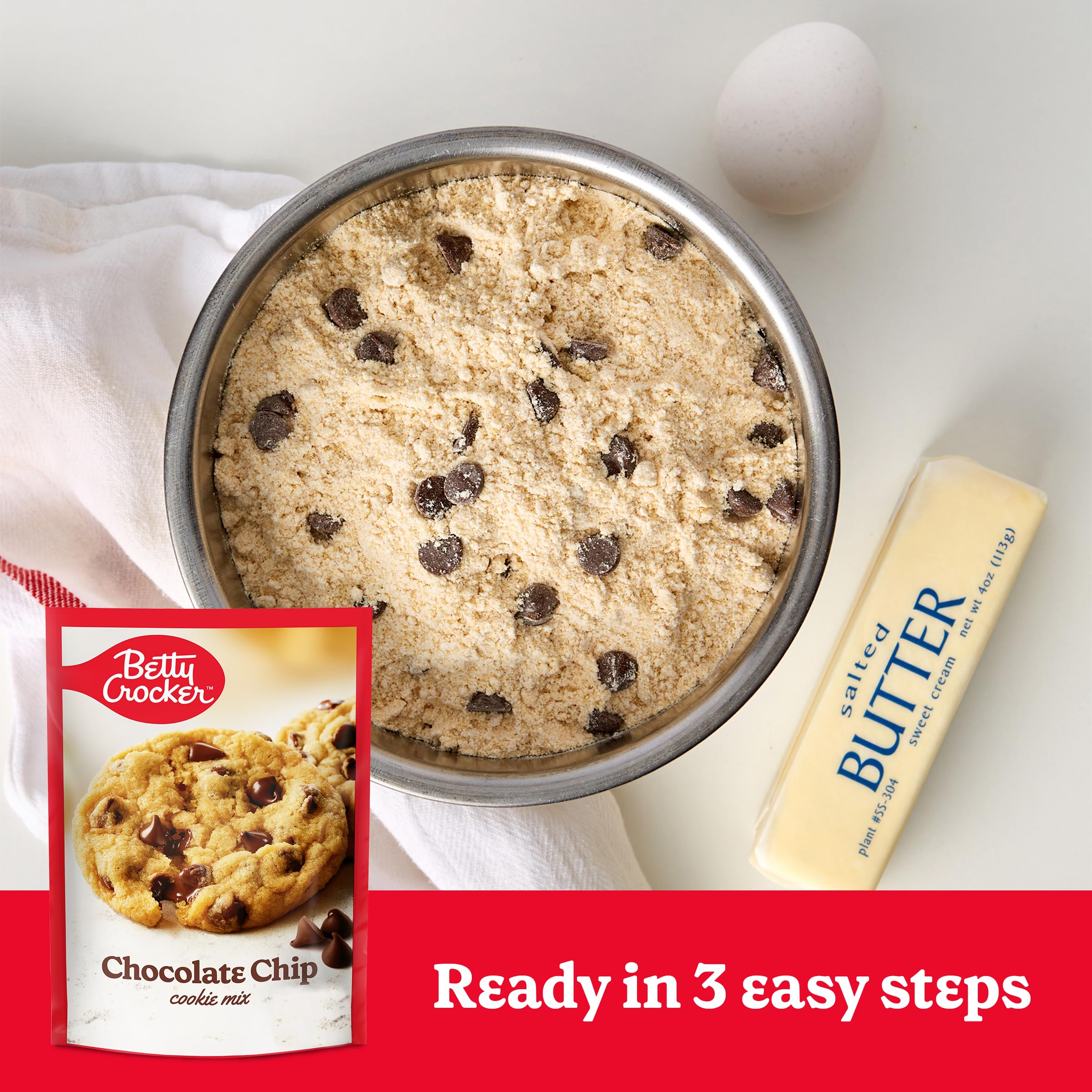Betty Crocker Chocolate Chip Cookie Baking Mix, 17.5 oz - Easy Homemade Cookies for Parties, Gifts & Family Treats