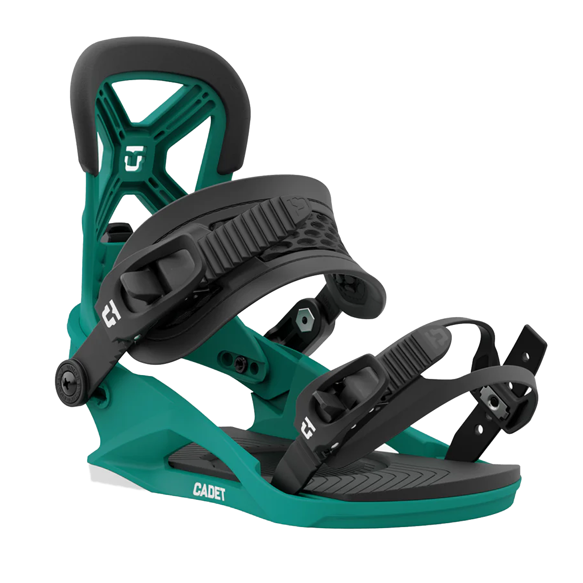 Union Youth 2024 Cadet Snowboard Bindings - Lightweight Adjustable Snowboard Bindings for Kids & Teens, Teal Color - Perfect for Freestyle Riding & Mountain Slopes
