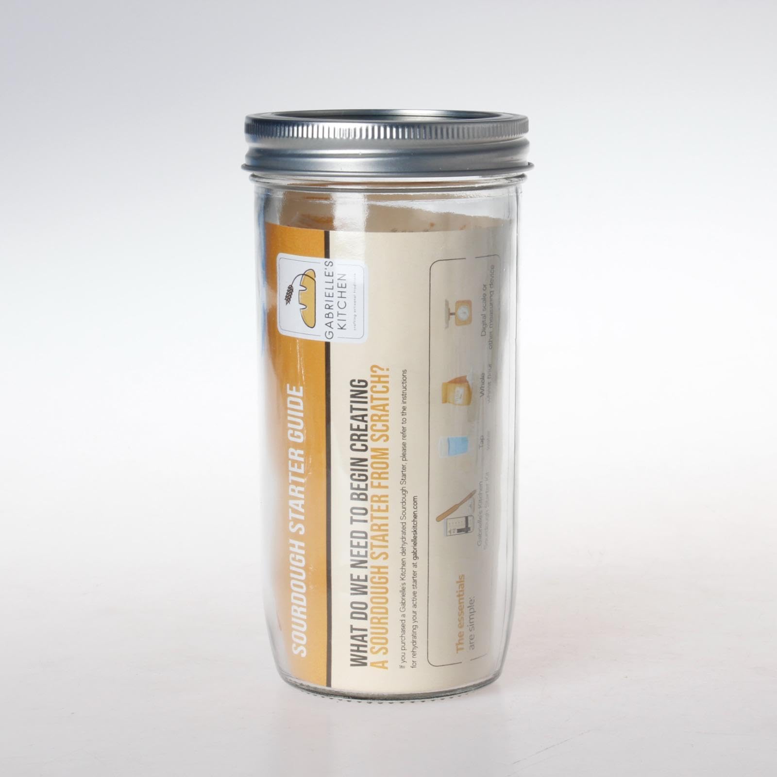 Organic Sourdough Starter Kit - Complete Bread Making Set with Glass Jar & Essential Tools - Perfect for Homemade Artisan Sourdough Bread Baking at Home