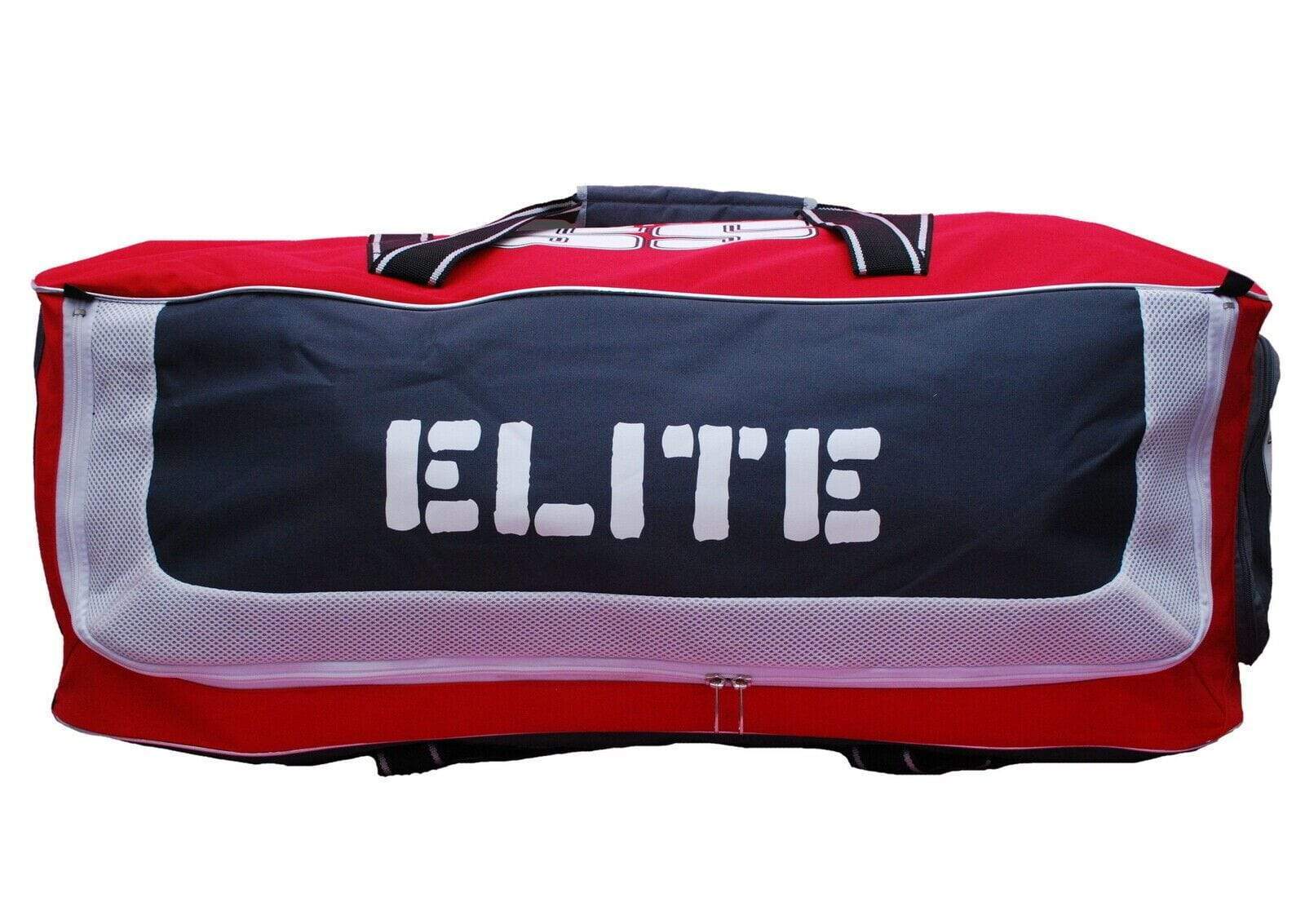 SS Ton Elite Wheelie Cricket Kit Bag - Red | Durable Cricket Equipment Bag for Travel & Matches | Perfect for Players & Coaches