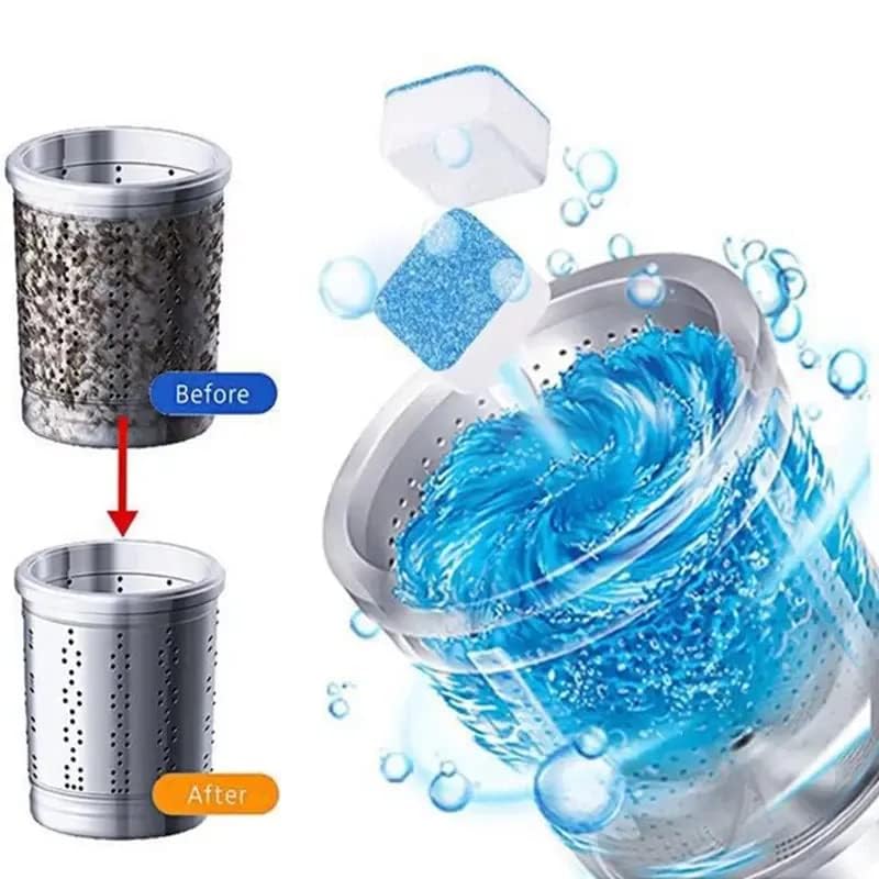 DOEASY Washing Machine Cleaner Tablets - 12 Pack | Deep Cleaning Descaler Powder for Top Load & Front Load Washers | Removes Stains from Drum & Tub | Perfect for Fully Automatic Machines | Use Monthly for Fresh, Odor-Free Laundry