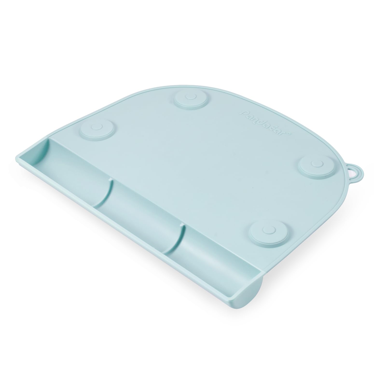 PandaEar Silicone Suction Placemats for Baby & Toddler - Non-Slip, Food-Grade, Easy Clean Dining Mat with Food Catcher Pockets for Home, Restaurant & Travel - Blue