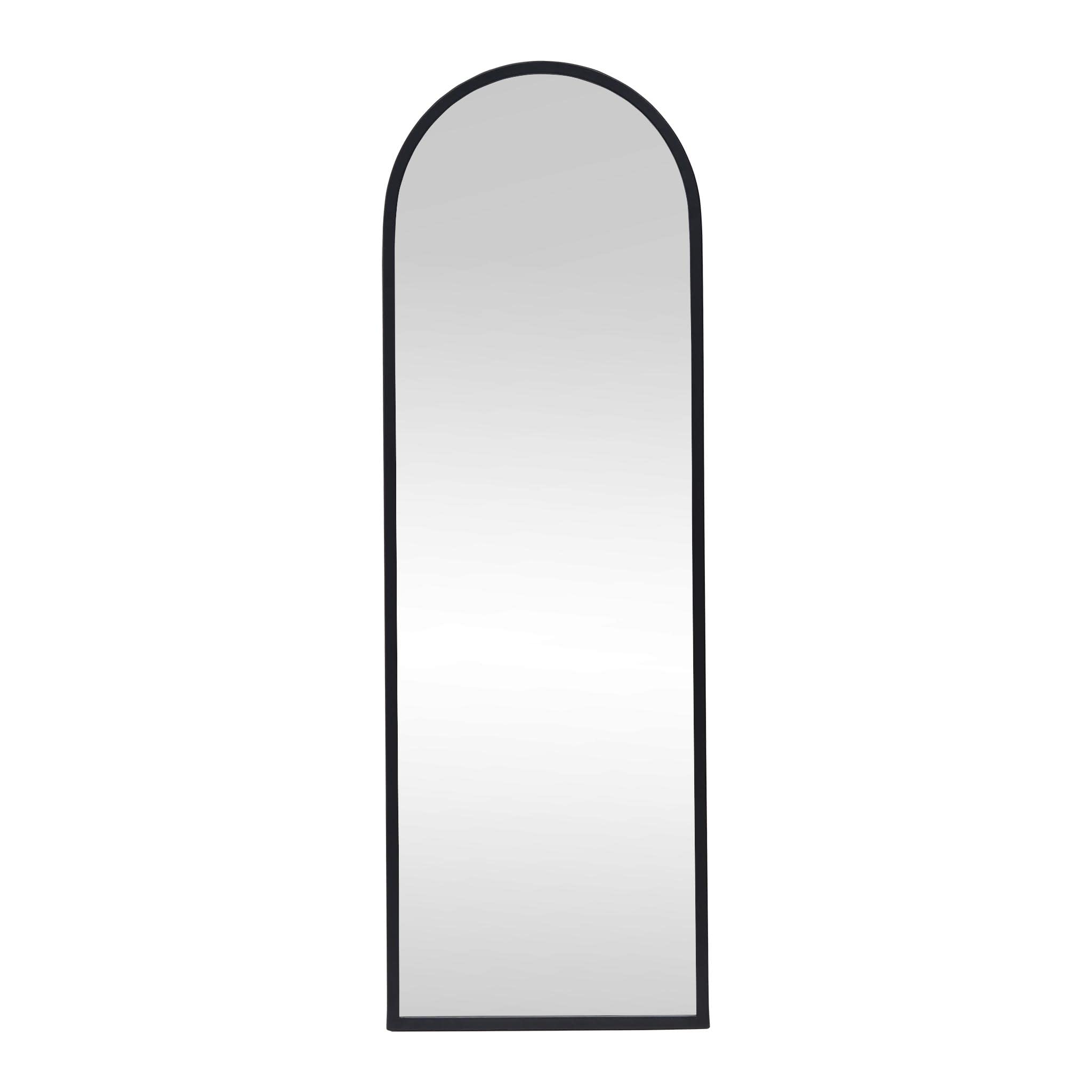 CreativeWise Black Metal Framed Arched Full Length Wall Mirror - 15.75