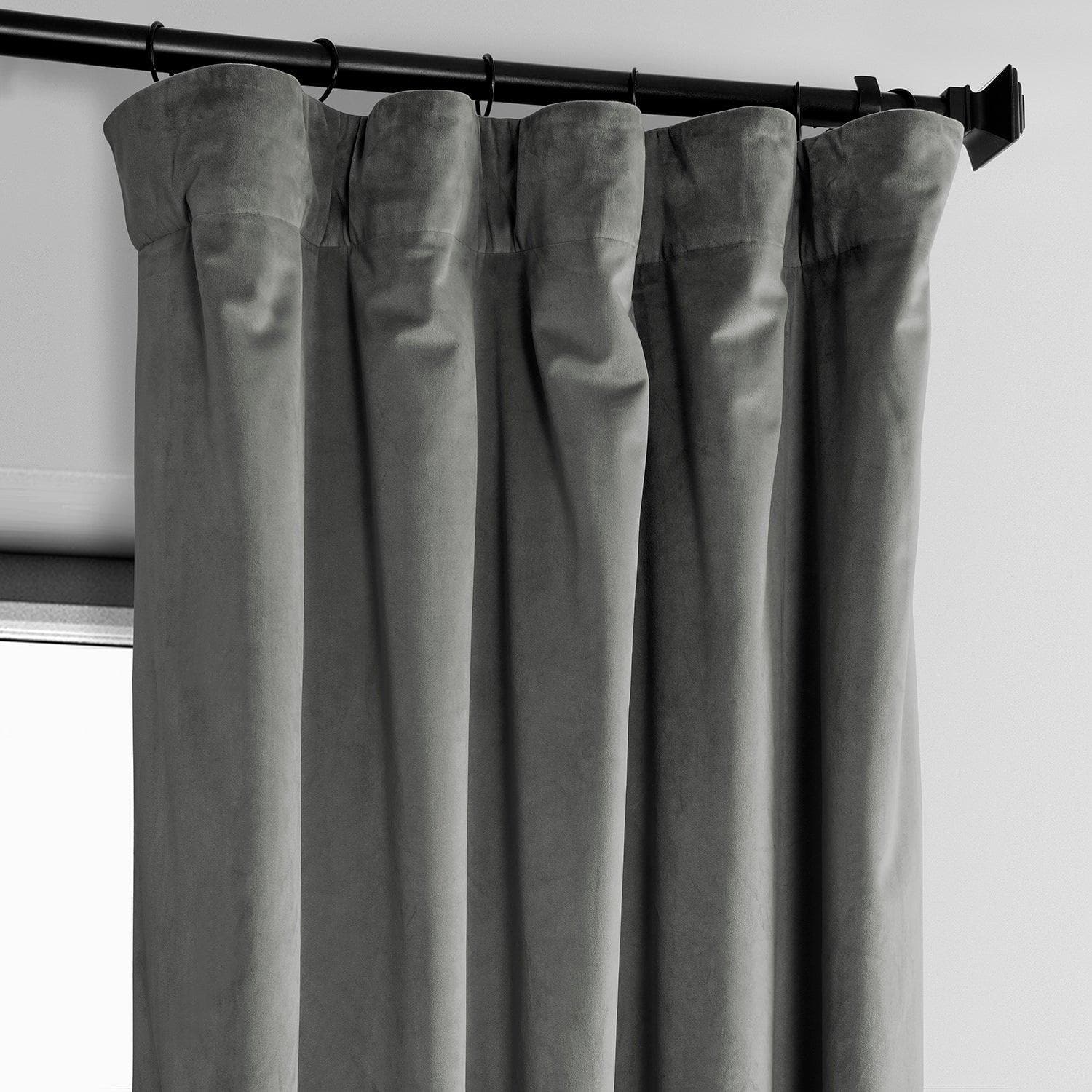 Destiny Grey Heritage Plush Velvet Blackout Curtains for Bedroom - Thermal Insulated Noise Reducing Window Drapes for Living Room & Nursery