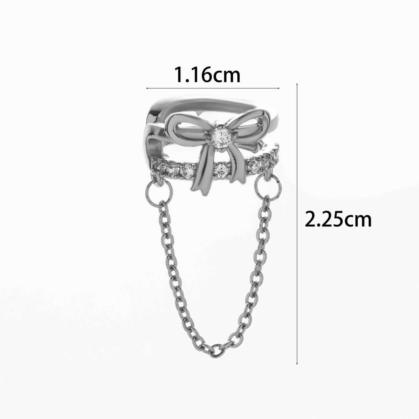 Pearl Bow Heart Dangle Non-Pierced Fake Climber Earrings for Women | HSPJ072 | Elegant Fashion Jewelry for Parties, Weddings & Date Nights