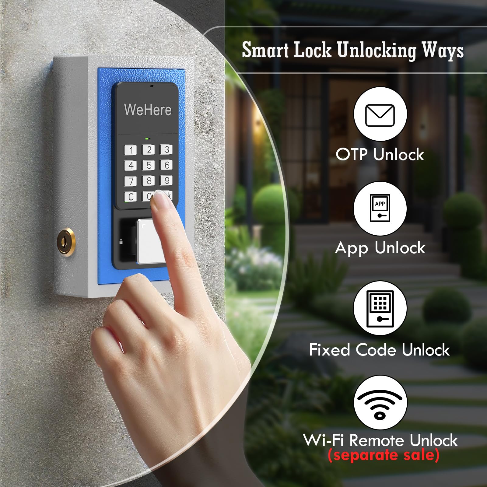 Wall Mount Key Lock Box for House Keys - OTP/APP/Fixed Code Entry, Outdoor Key Safe for Realtors, Vacation Homes, Garage & Store Access | Secure Key Storage Solution