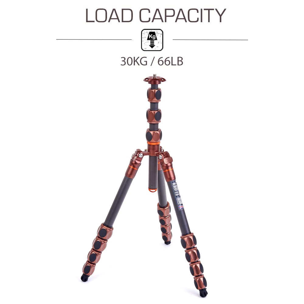 3 Legged Thing Albert 2.0 Carbon Fiber Travel Tripod - Lightweight Compact Tripod System with 70