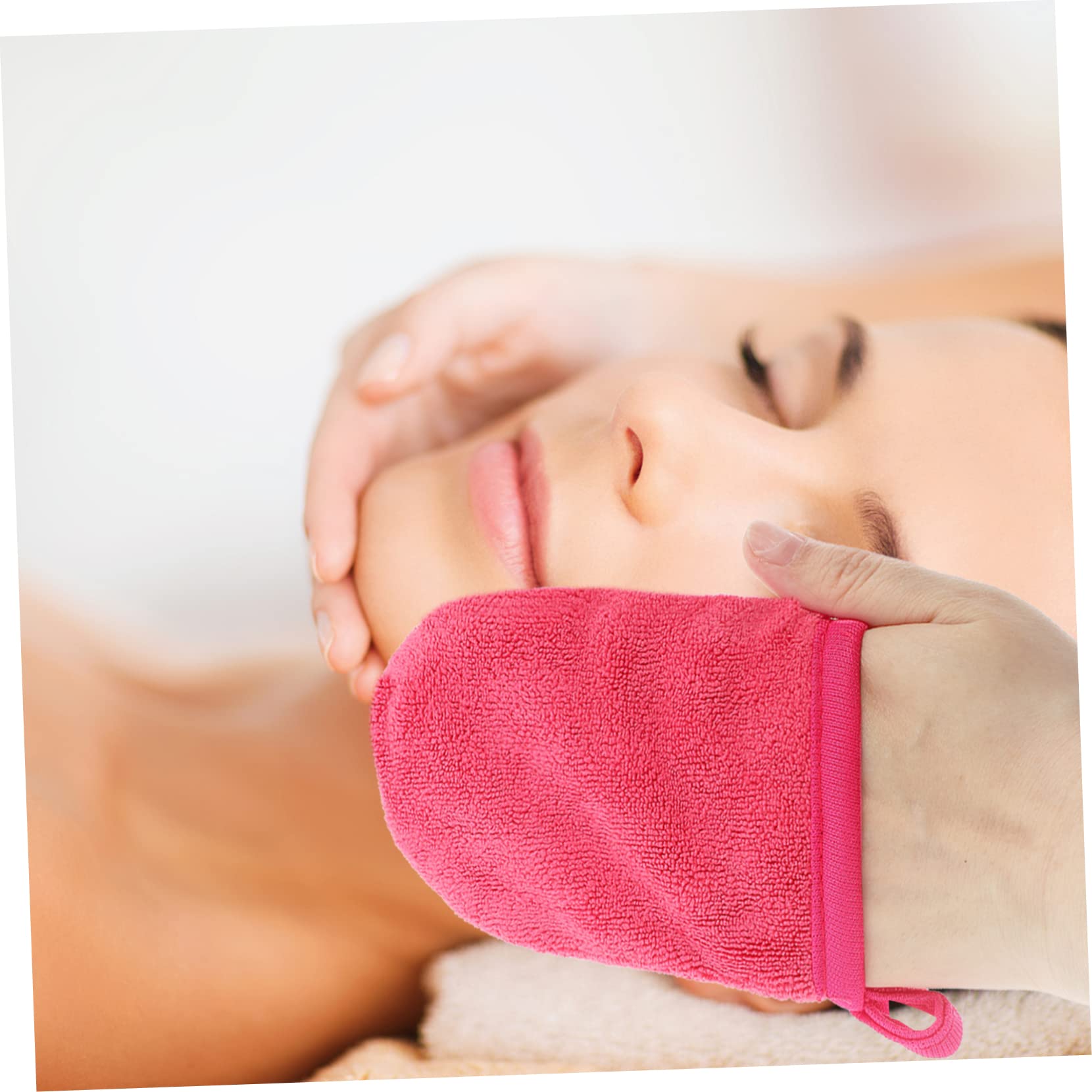 NOLITOY 16 Pcs Reusable Makeup Remover Gloves - Soft Cleansing Fingertips for Gentle Face Wash, Night Moisturizing & Makeup Removal - Hypoallergenic Fiber Towel Gloves for Sensitive Skin | Perfect for Travel, Spa & Daily Skincare Routine