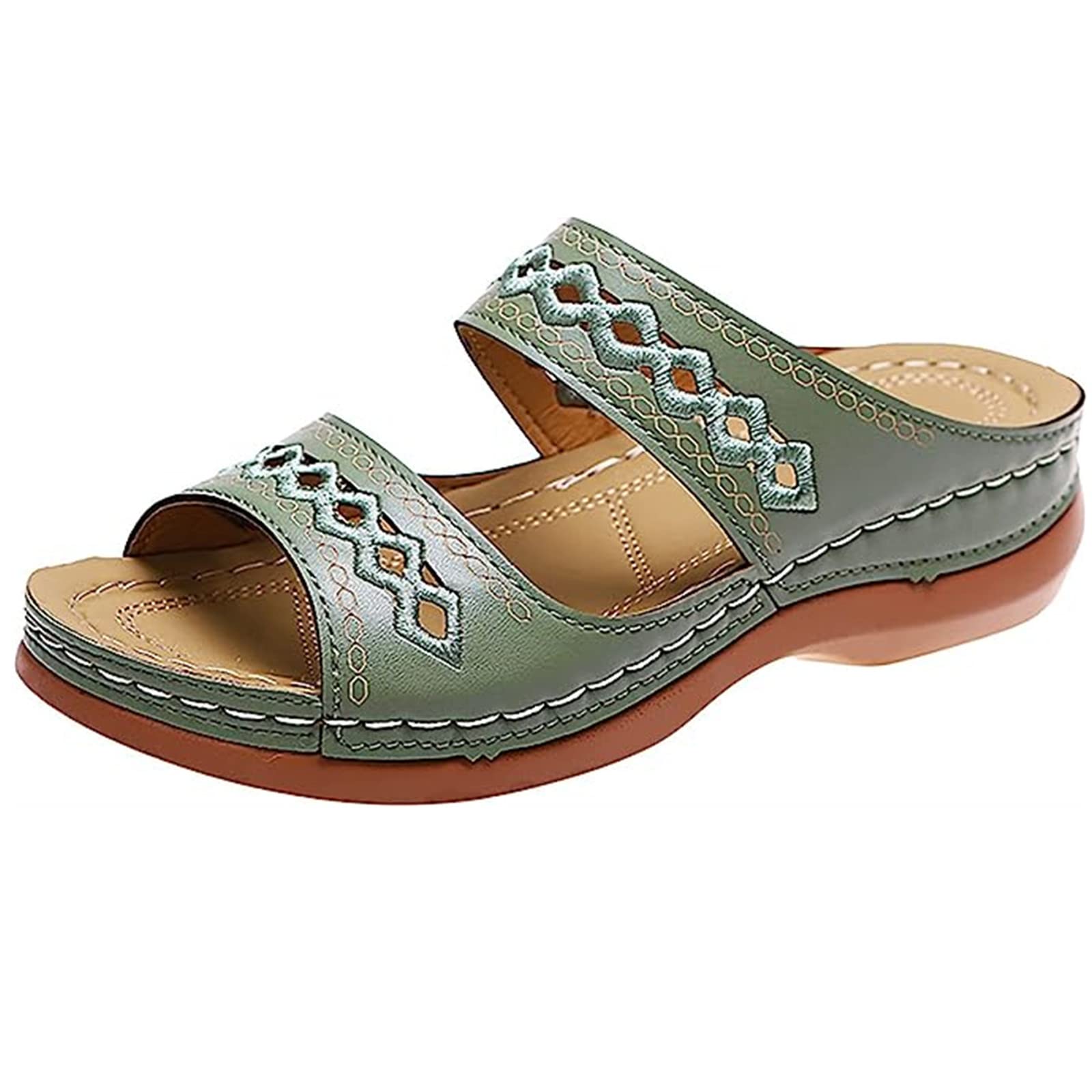 Best Orthopedic Sandals for Women - Arch Support Slide Flip Flops with Wedge Heel - Comfortable Walking & Hiking Sandals for Plantar Fasciitis Relief - Perfect for Beach, Travel & Everyday Wear