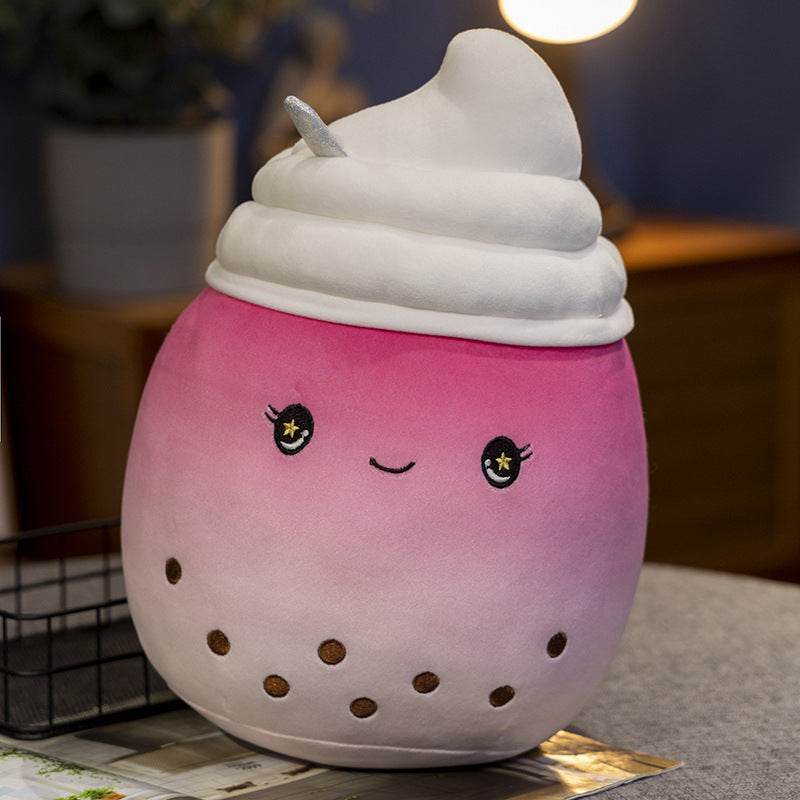 Soft Boba Ice Cream Plush Toy - Cute Bubble Tea Stuffed Animal for Kawaii Lovers, Perfect for Bedroom Decor, Gift for Anime Fans & Bubble Tea Enthusiasts