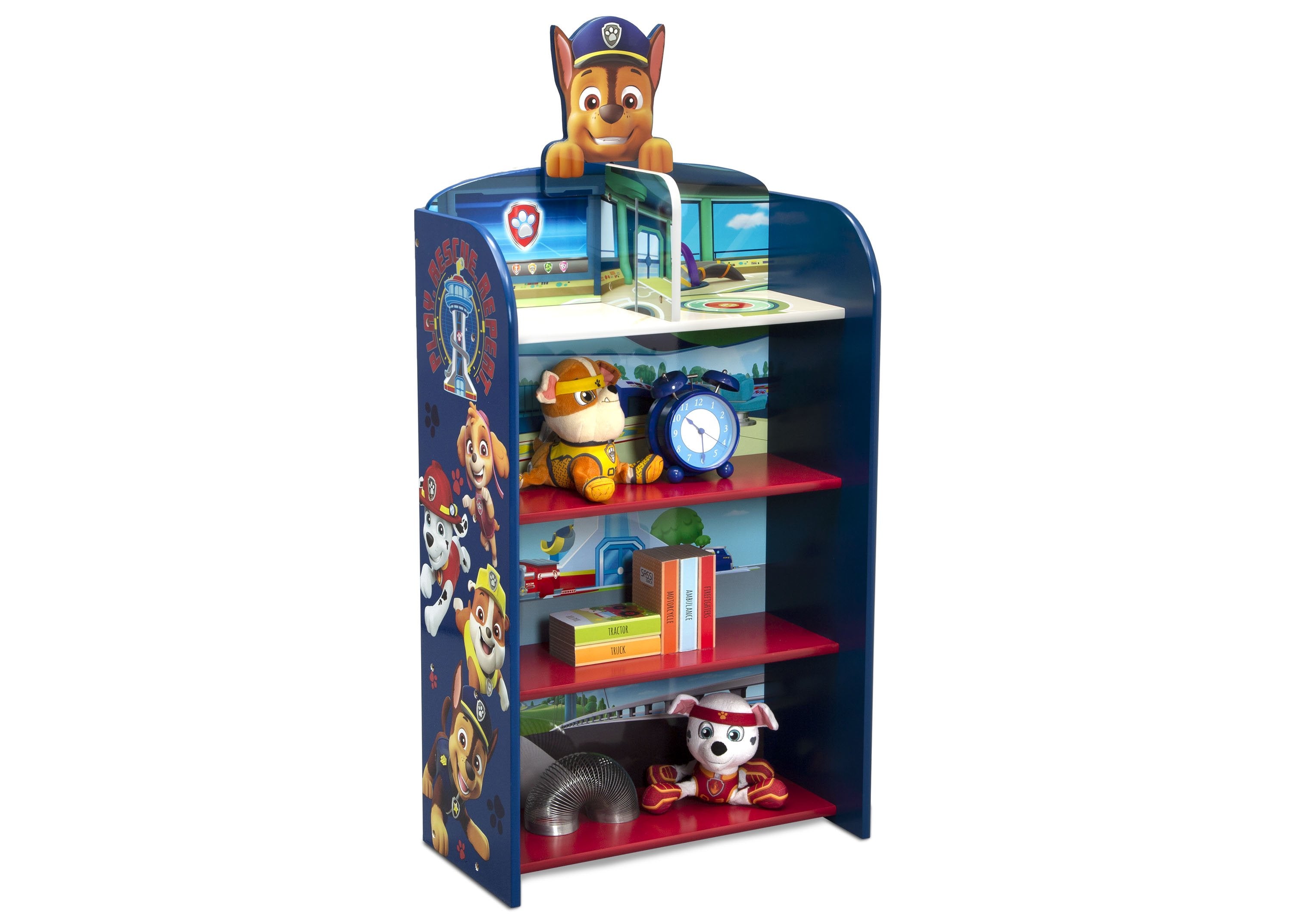 PAW Patrol Wooden Playhouse 4-Shelf Bookcase for Kids - Durable Toy Storage & Bookshelf for Bedroom, Playroom & Nursery Organization | Perfect Gift for Toddlers & Preschoolers
