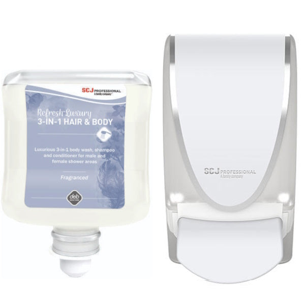 SC Johnson Deb Refresh Luxurious Body Wash, Shampoo & Conditioner Set - Hydrating & Nourishing for Soft Skin & Hair - Perfect for Daily Shower & Spa Days at Home