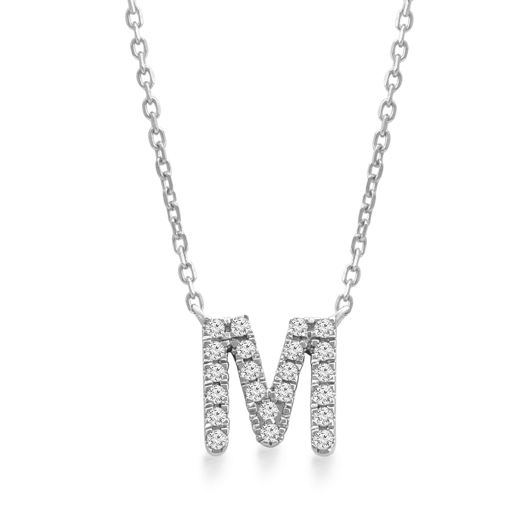 14K Yellow Gold Diamond Initial Charm Necklace - Personalized Classic Jewelry for Women | Perfect Gift for Birthday, Anniversary & Valentine's Day