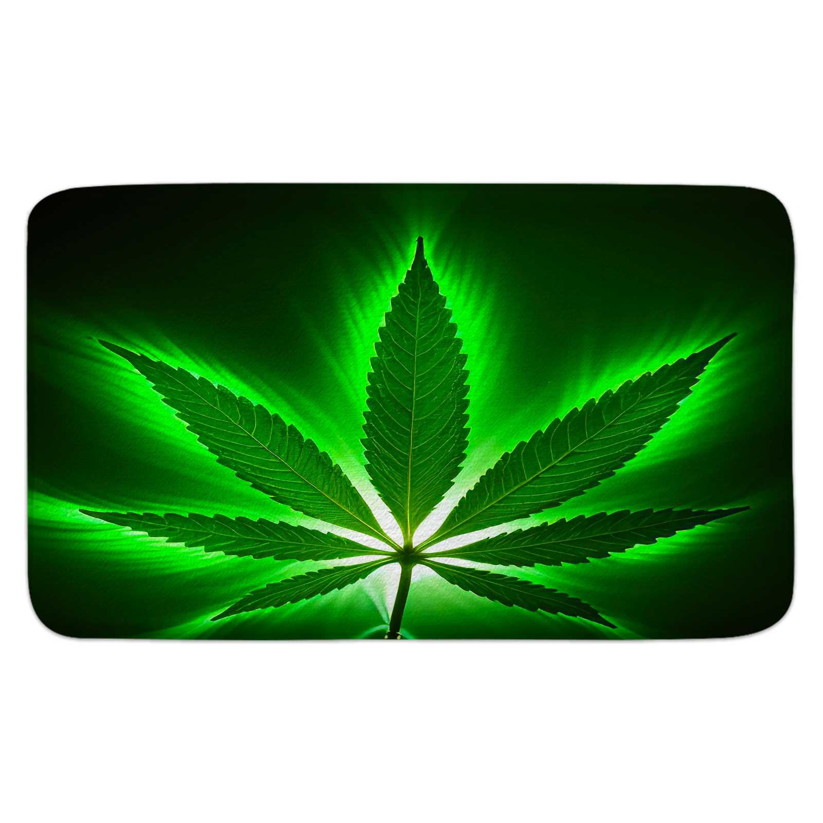 Premium Cannabis Leaf Shower Curtain Set with Bath Rug, Contour Mat & Toilet Cover - 69x70 Inch Marijuana Leaf Design for Modern Bathroom Decor - Perfect for Stoner Aesthetic, 420 Themed Bathrooms & Bohemian Home Style