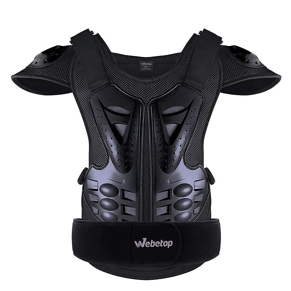 Webetop Dirt Bike Body Armor Vest - Chest & Spine Protector for Kids & Adults (Size L) - Impact Protection for Dirt Biking, Motocross, ATV Riding & Snow Skiing