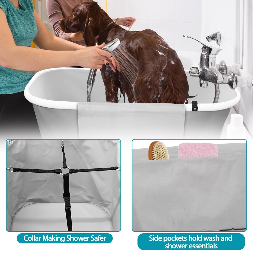 Foldable & Detachable Dog Bathtub for Small/Medium Pets - Portable Pet Wash Station for Bathing, Showering & Grooming - Supports Up to 140Lbs - Ideal for Dogs, Cats & Pets at Home or Travel Use