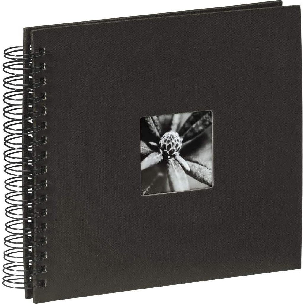 Hama Black Spiral Bound Photo Album 28cm x 24cm - Perfect for Scrapbooking, Wedding Photos & Memory Preservation