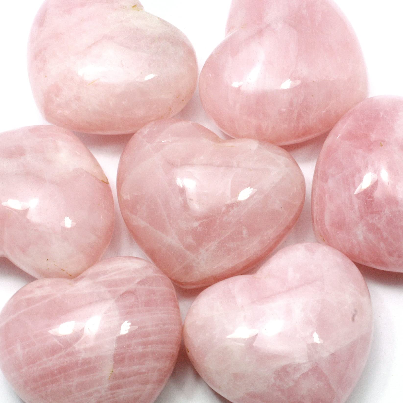 Healing Rose Quartz Crystal Heart Pendant - 45mm Natural Stone for Love, Self-Care & Positive Energy | Jewelry Making, Meditation, Gift Giving