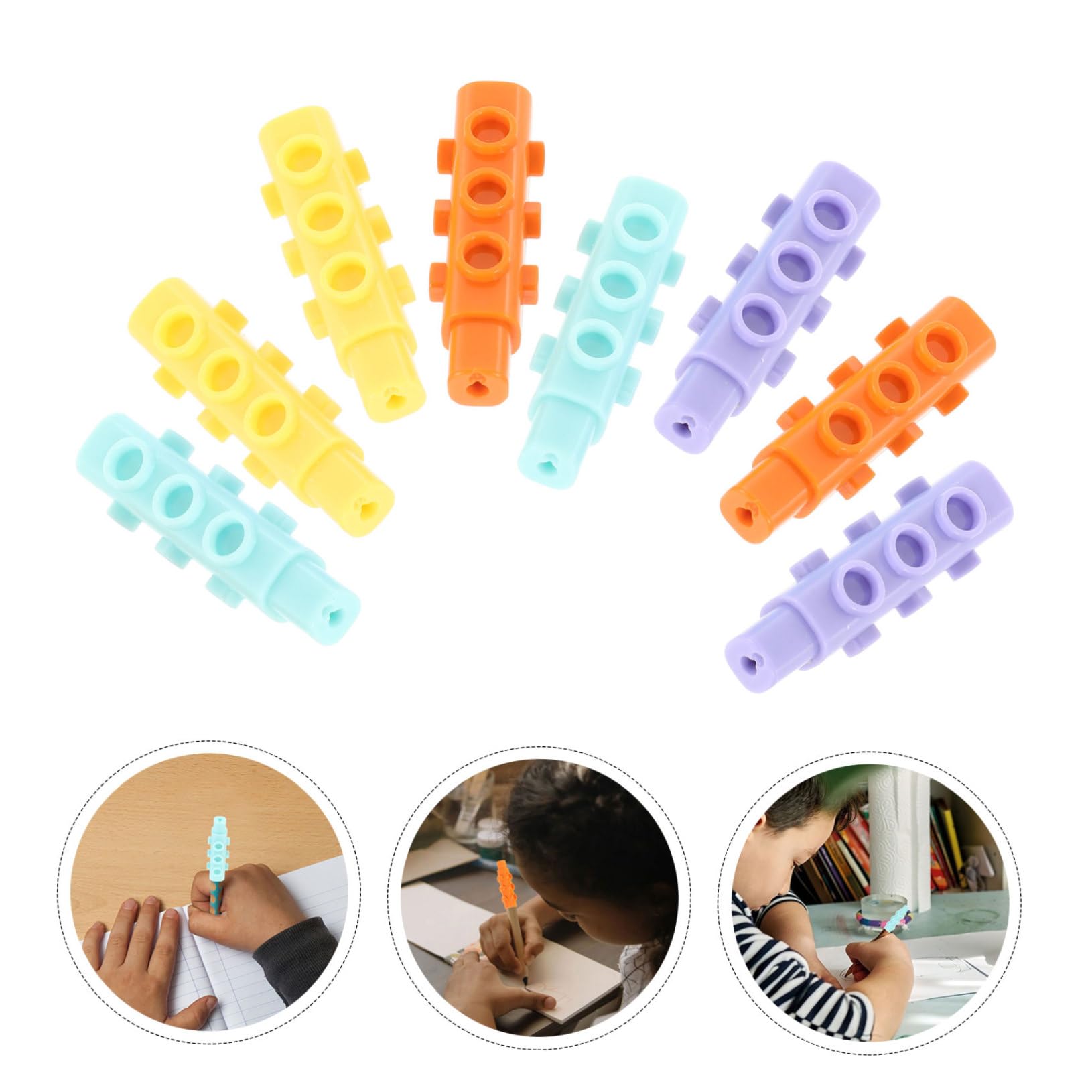 Extendable Pencil Caps 8-Pack - Anti-Scratch & Drop-Resistant for Kids - Perfect for School & Art