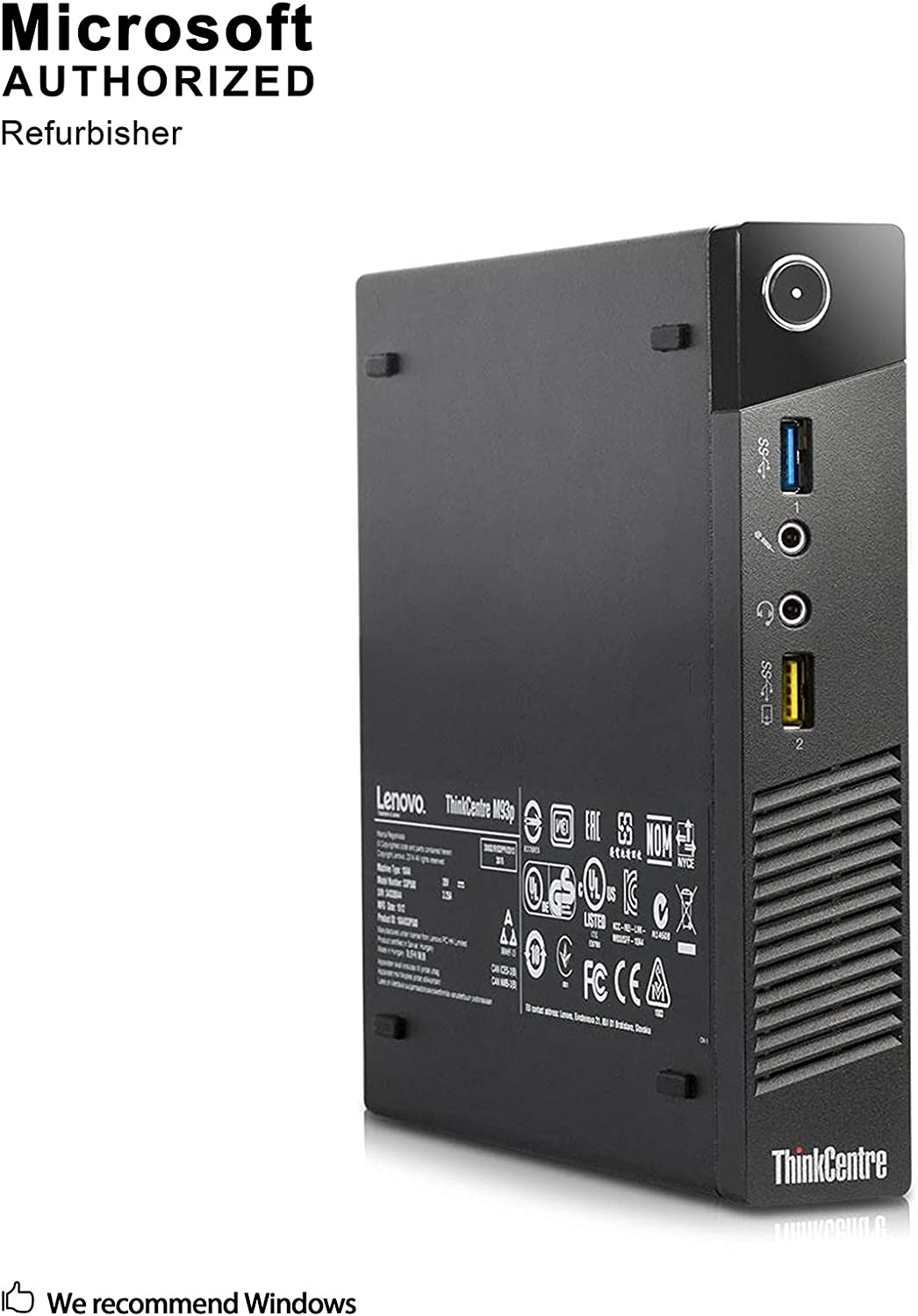 Lenovo ThinkCentre M93p Tiny Desktop PC (USFF) - Intel Core i5-4590T Quad Core 3.6GHz | 8GB RAM, 128GB SSD, WiFi, Windows 10 Pro | Compact Office & Home Business Computer for Productivity, Video Conferencing, and Remote Work