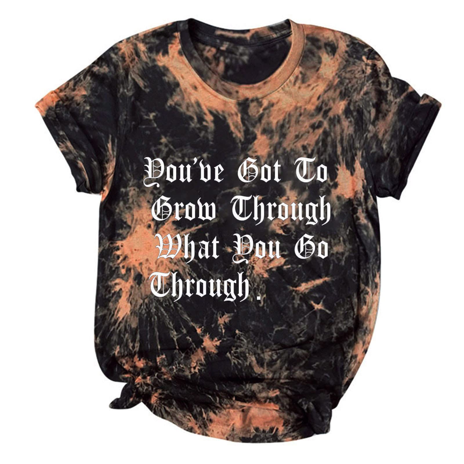 Vintage Graphic T-Shirt for Women - Funny Cute Short Sleeve Tee with Letter Print & Tie Dye Design | Casual Comfort Top for Everyday Wear, Outings & Gifts