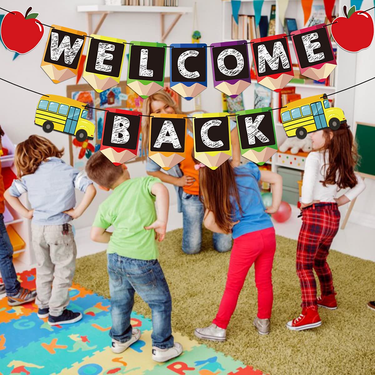 Welcome Back Banners - 2 Pack Classroom Decorations for Back to School & Teacher Appreciation | No DIY Required | Perfect for Bulletin Boards, Door Decor & Party Decorations