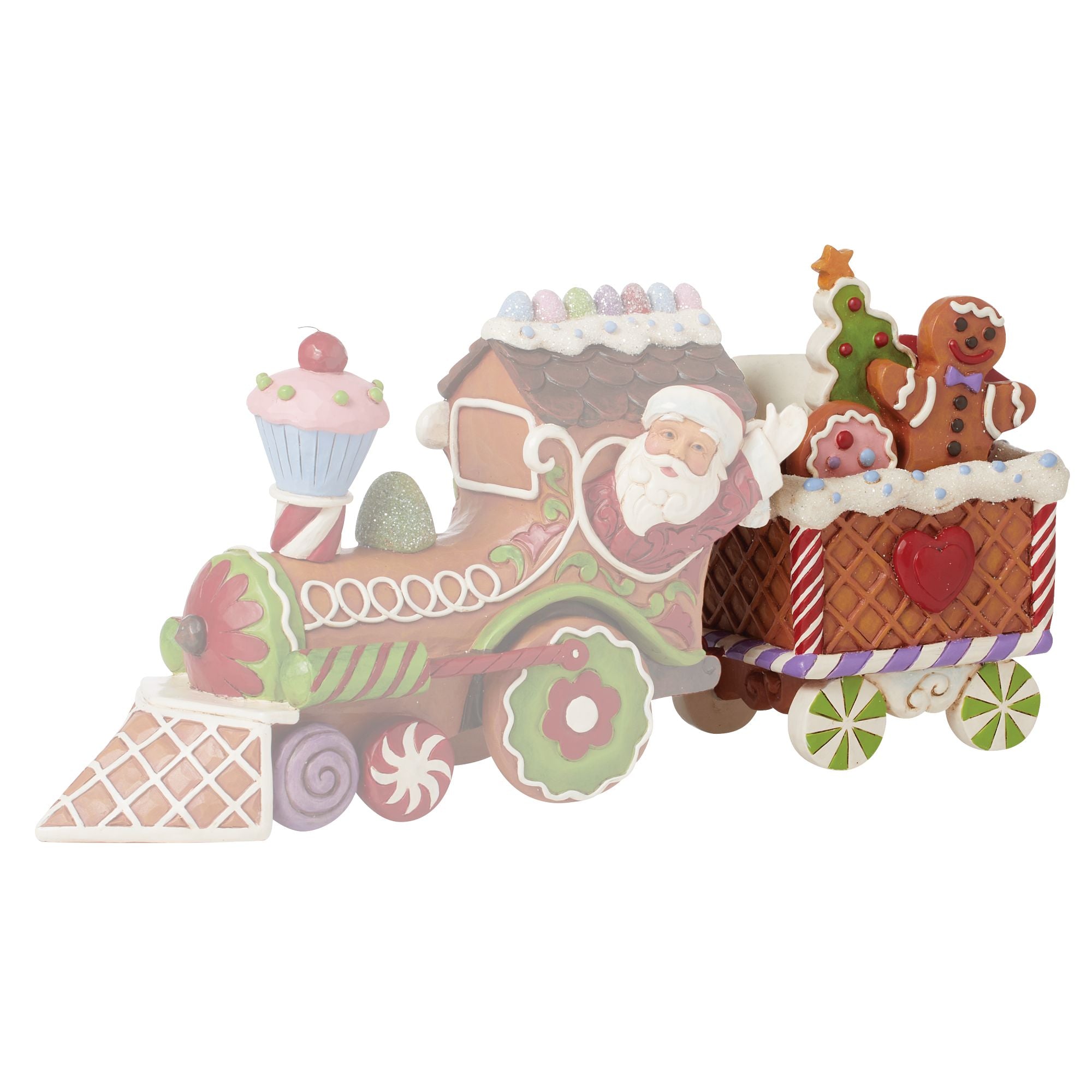 Gingerbread Train Car Figurine - Christmas Holiday Decor, Baking Party Centerpiece - Perfect for Festive Home Decoration & Cookie Exchange Parties