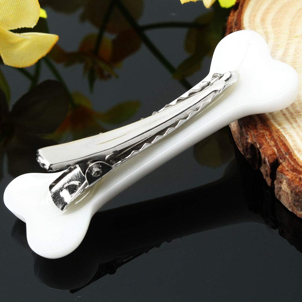 6 Pcs White Dog Bone Hair Clips for Women & Girls - Cute Halloween Cosplay Party Hair Accessories - Perfect for Costume Parties, Pet Lovers & Themed Events