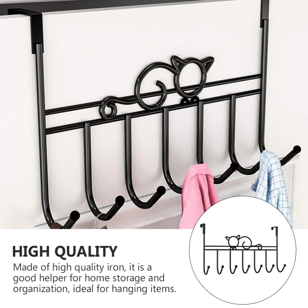 Yardwe Over The Door Hook Hanger - 7 Hook Rack for Shirts, Belts, Hats, Coats & Towels | Space Saving Closet Organizer with Durable Iron Hooks | Perfect for Bedroom, Bathroom & Entryway Storage