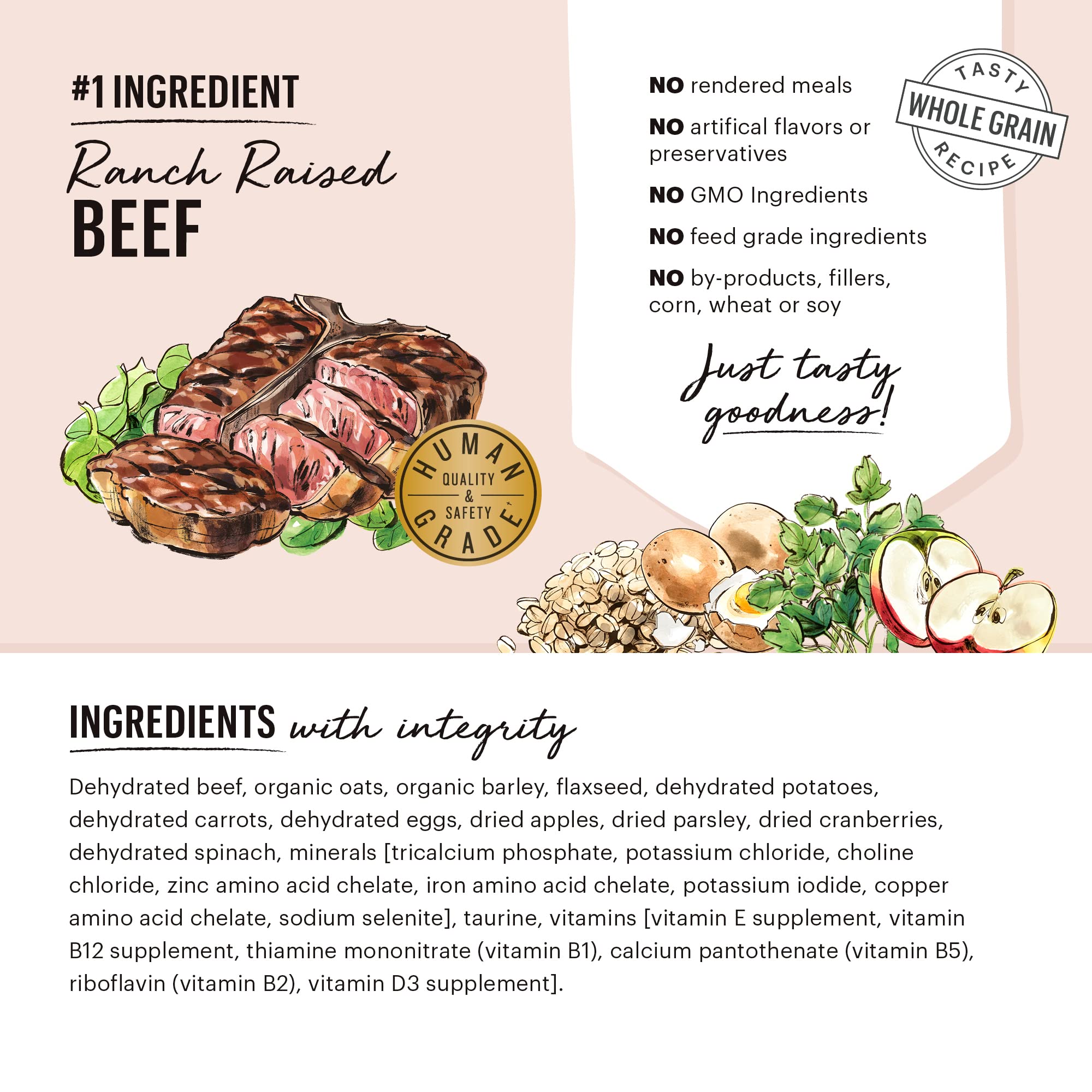 The Honest Kitchen Dehydrated Whole Grain Beef Dog Food - 10 lb Box | Premium Natural Nutrition for Adult Dogs | Perfect for Travel, Camping & Daily Feeding