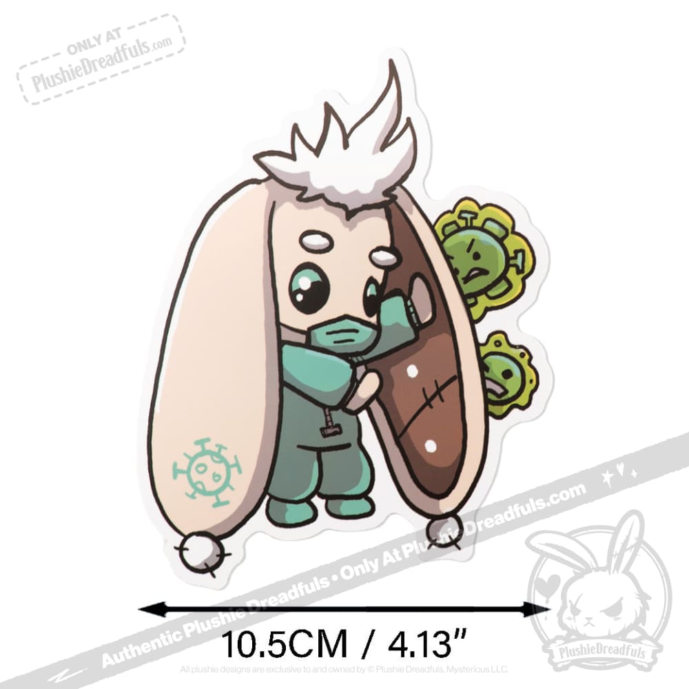 Plushie Dreadfuls Vinyl Sticker Pack Vol. 3 - Buns At Work | Cute Bunny Stickers for Laptops, Water Bottles & DIY Crafts