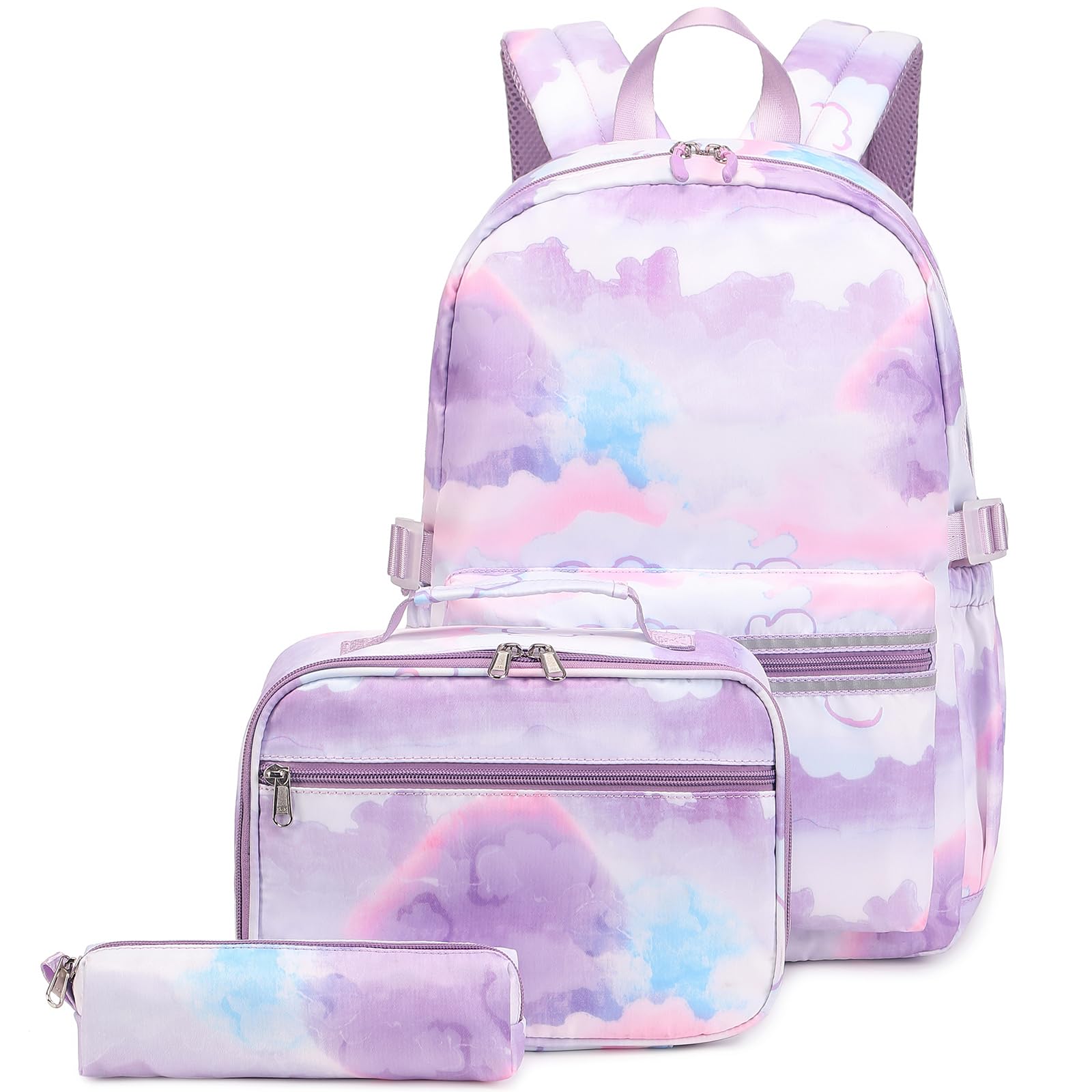 Lightweight Waterproof Backpack for Teen Girls - School & Lunch Bag Set for Daily Use