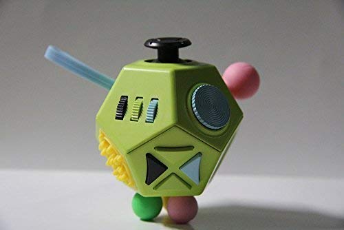 12-Sided Fidget Dodecagon Cube Toy - Stress Relief Sensory Toy for Kids & Adults with ADHD, Autism, OCD - Anxiety Relief Fidgeting Tool for Classroom, Office & Travel (Green)