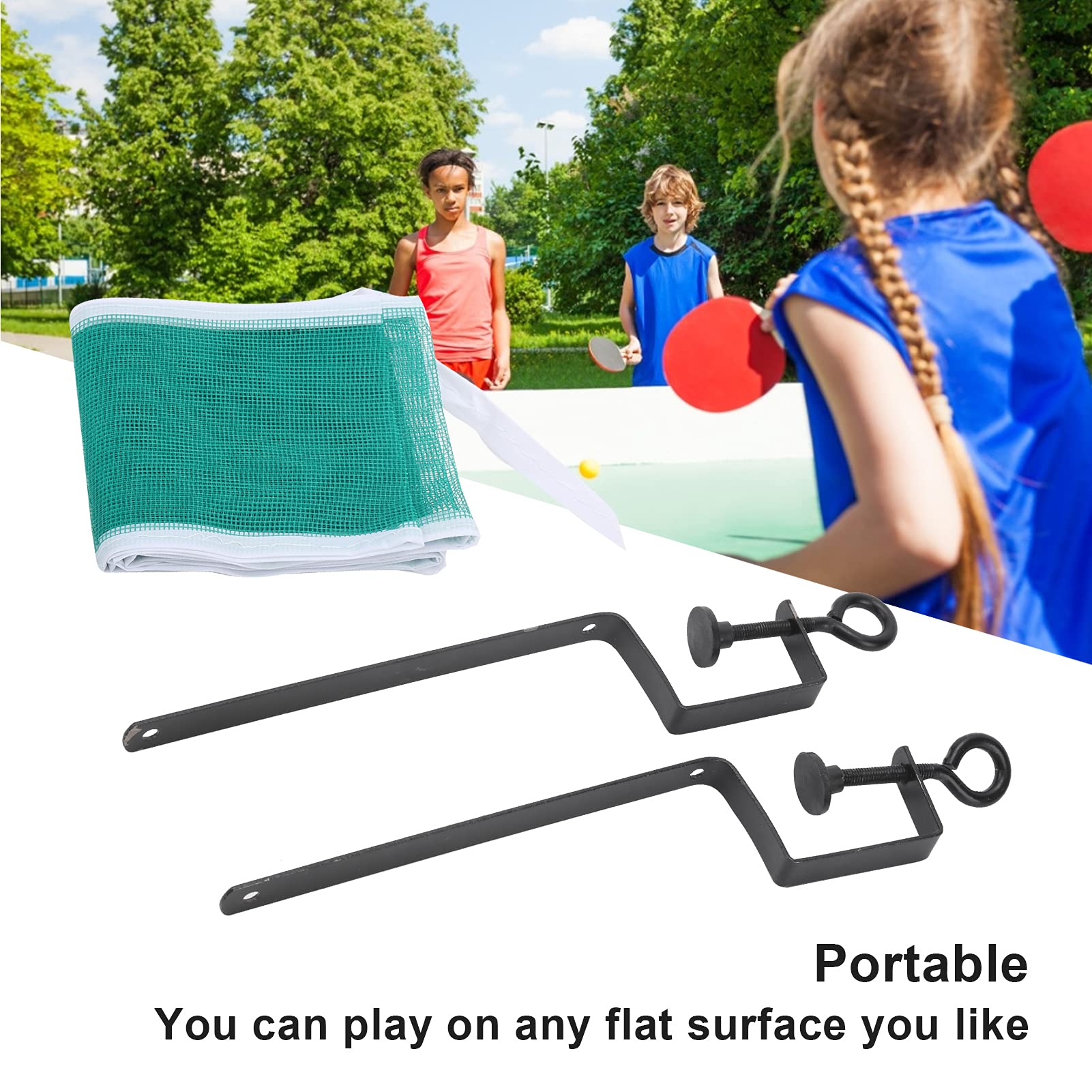 Premium Table Tennis Net Set with Posts & Mesh Balls - Professional Indoor/Outdoor Ping Pong Equipment for Backyard, Garage & Game Room Play