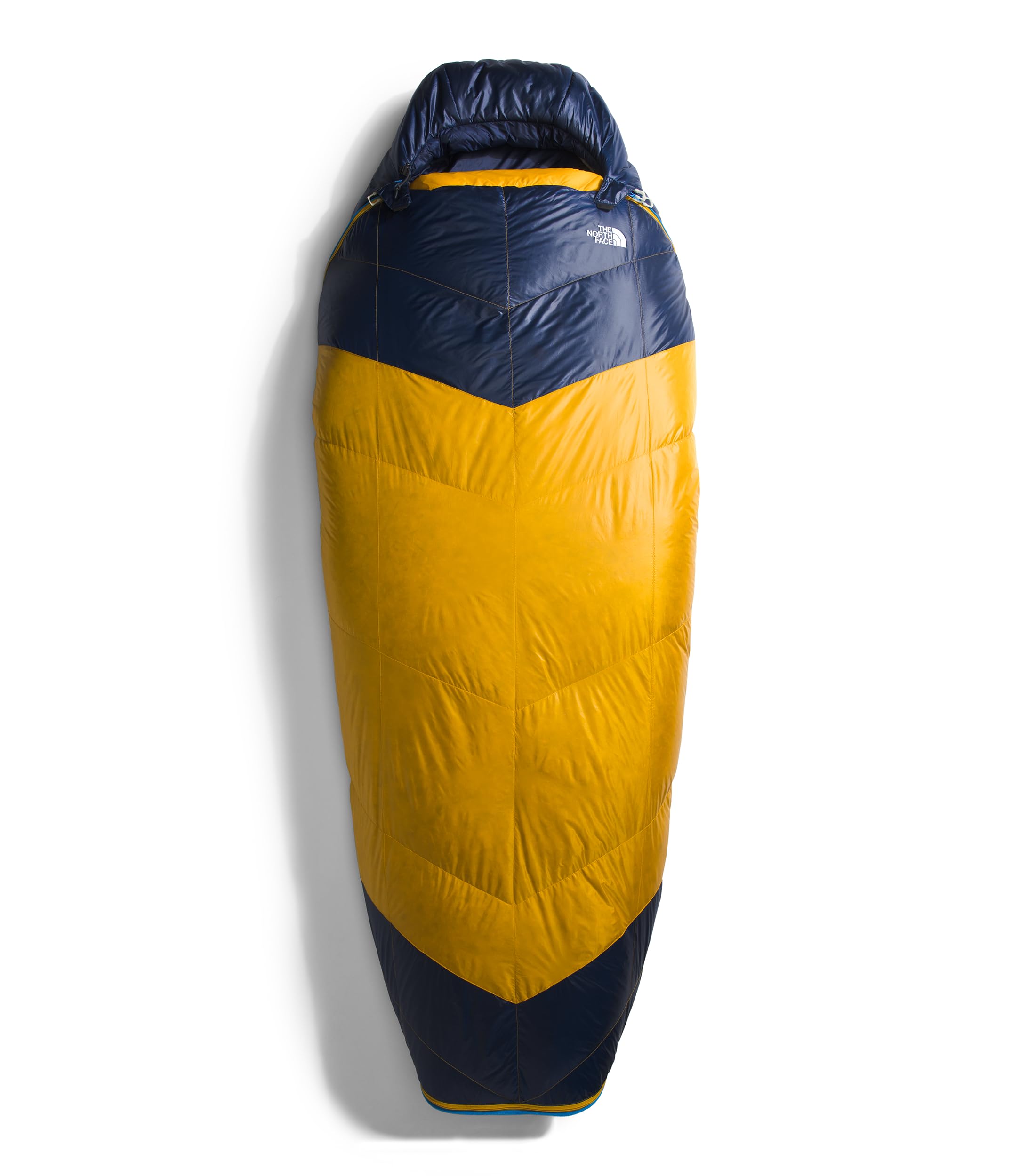 The North Face One Bag Camping Sleeping Bag - Lightweight, Waterproof & Insulated for Outdoor Adventures - Super Sonic Blue/Arrowwood Yellow (Regular Size) - Perfect for Backpacking, Hiking & Cold Weather Camping