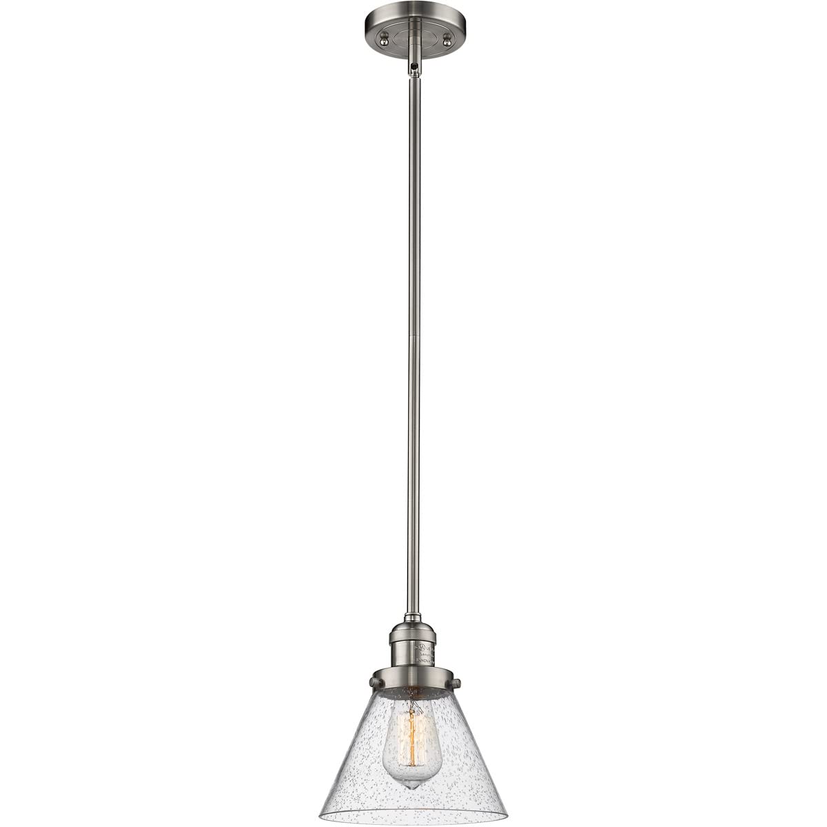 INNO201S-SN-G44-LED Modern Mini Pendant Light Fixture - Brushed Satin Nickel Finish - Energy Efficient LED Lighting for Kitchen Island, Dining Room, Bar Counter and Entryway Decor