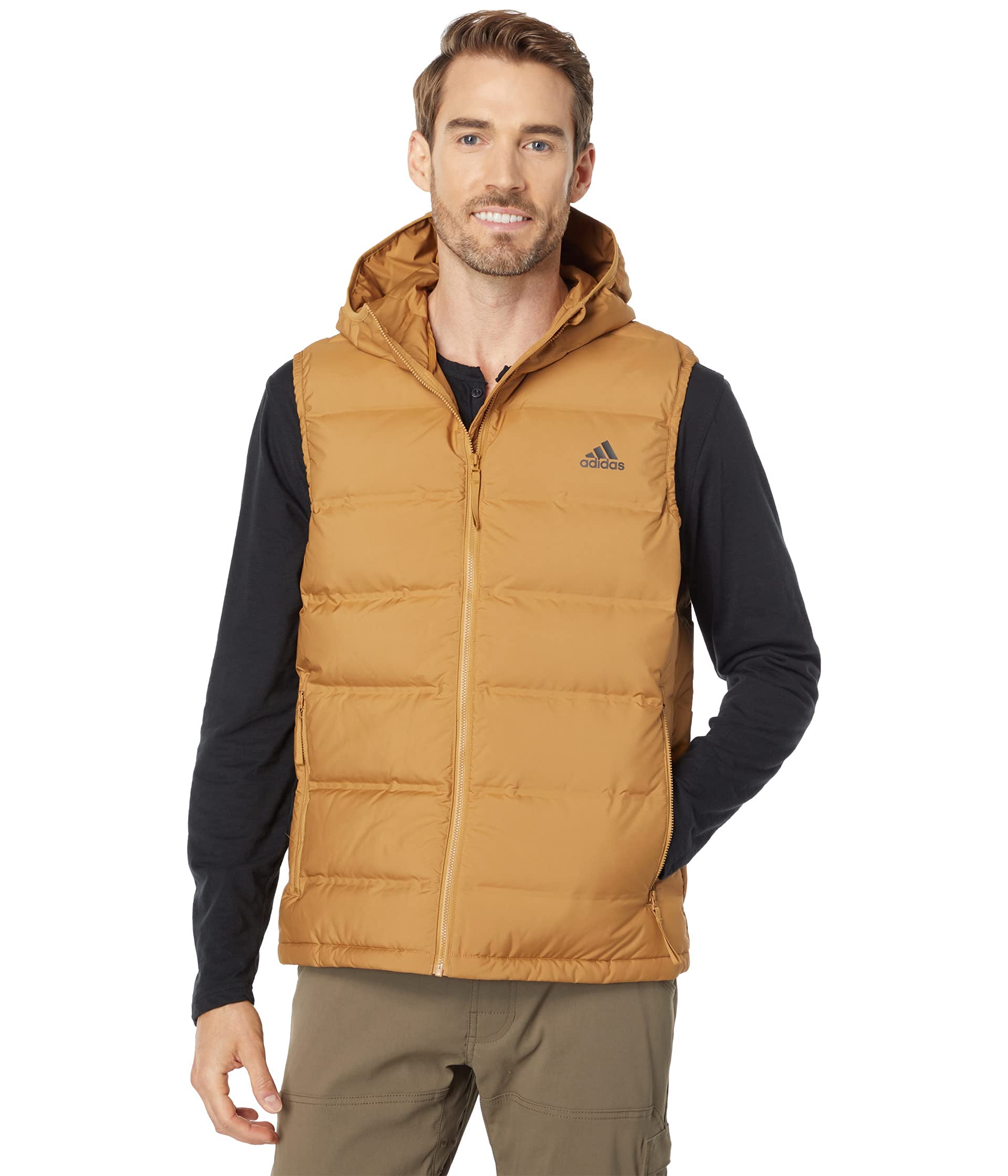 adidas Men's Helionic Down Vest - Lightweight Insulated Puffer Jacket for Winter, Hiking & Outdoor Activities | Water-Resistant & Warm