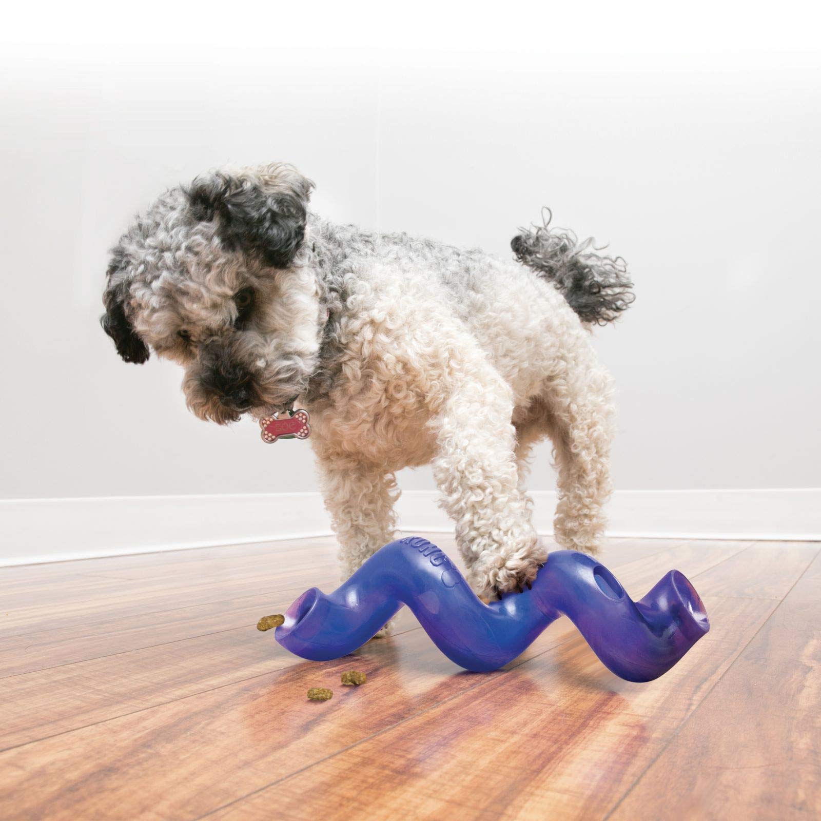 KONG Treat Spiral Ring Dog Chew Toy - Small Size for Puppies & Small Dogs - Durable Rubber Chewing Toy for Teeth Cleaning & Anxiety Relief - Perfect for Training, Playtime & Mental Stimulation