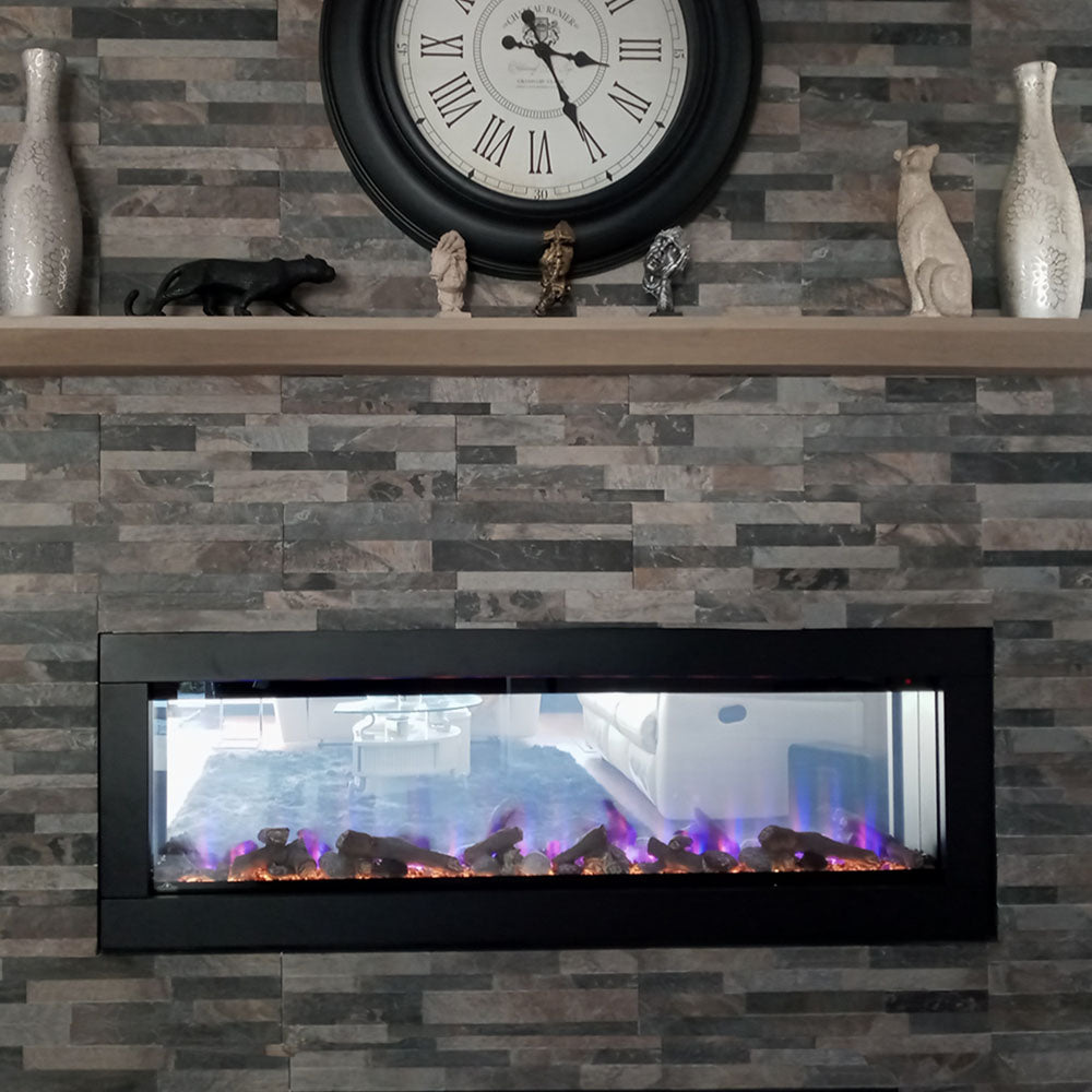 Napoleon Clearion Elite 50-Inch See-Through Electric Fireplace - Modern Indoor Heating Solution for Living Room, Bedroom & Office