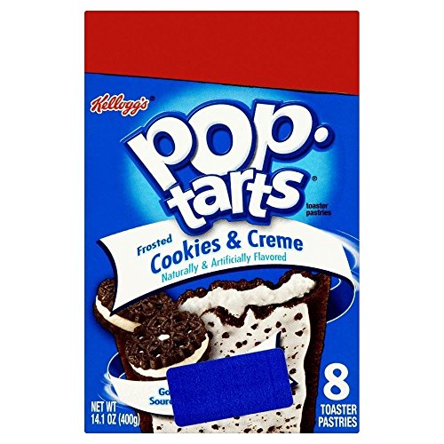 Kellogg's Pop Tarts Frosted Cookies & Creme Toaster Pastries - 8 Count (50g Each) - 6 Pack - Breakfast Snacks for Kids, School Lunch & On-the-Go Treats