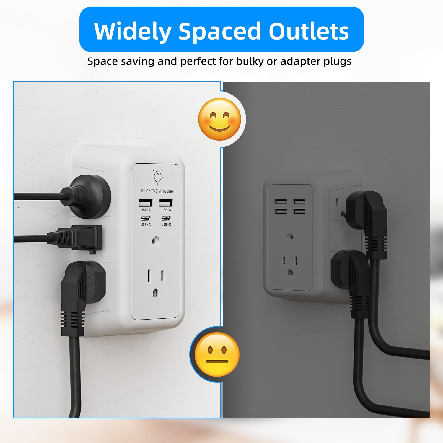 7-Outlet Surge Protector Power Strip with Night Light & 4 USB Ports (2 USB-C & 2 USB-A) - Multi Plug Wall Charger for Home, Office, Travel - ETL Certified for Safety | Perfect for Charging Phones, Laptops & Home Electronics