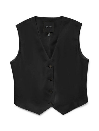 Vero Moda Millie Women's Waistcoat Vest - Black or White - Slim Fit Fashion Vest for Office, Party & Casual Wear