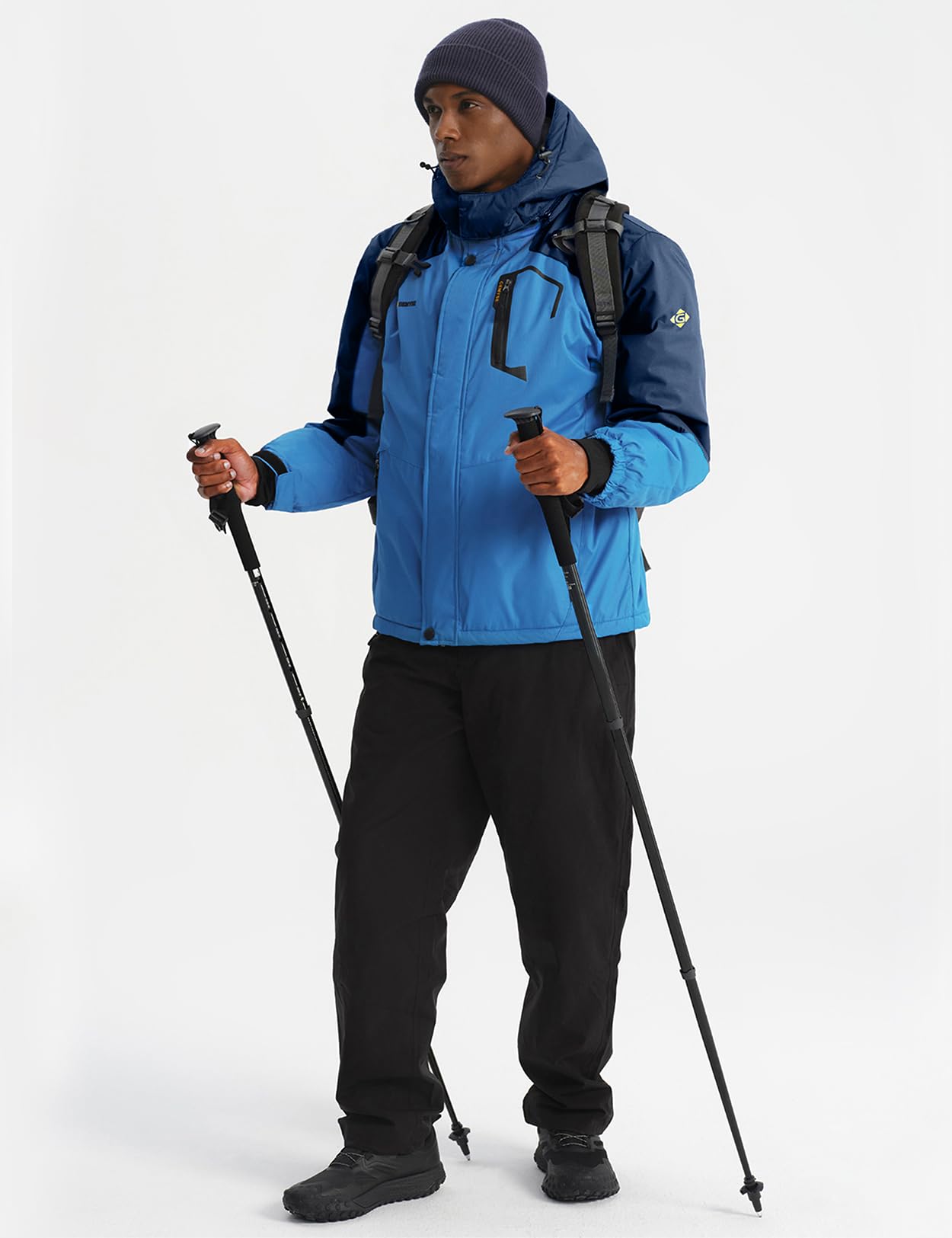 GEMYSE Men's Waterproof Ski Jacket - Windproof Winter Snow Coat for Hiking & Outdoor Activities | Perfect for Skiing, Snowboarding & Cold Weather Adventures