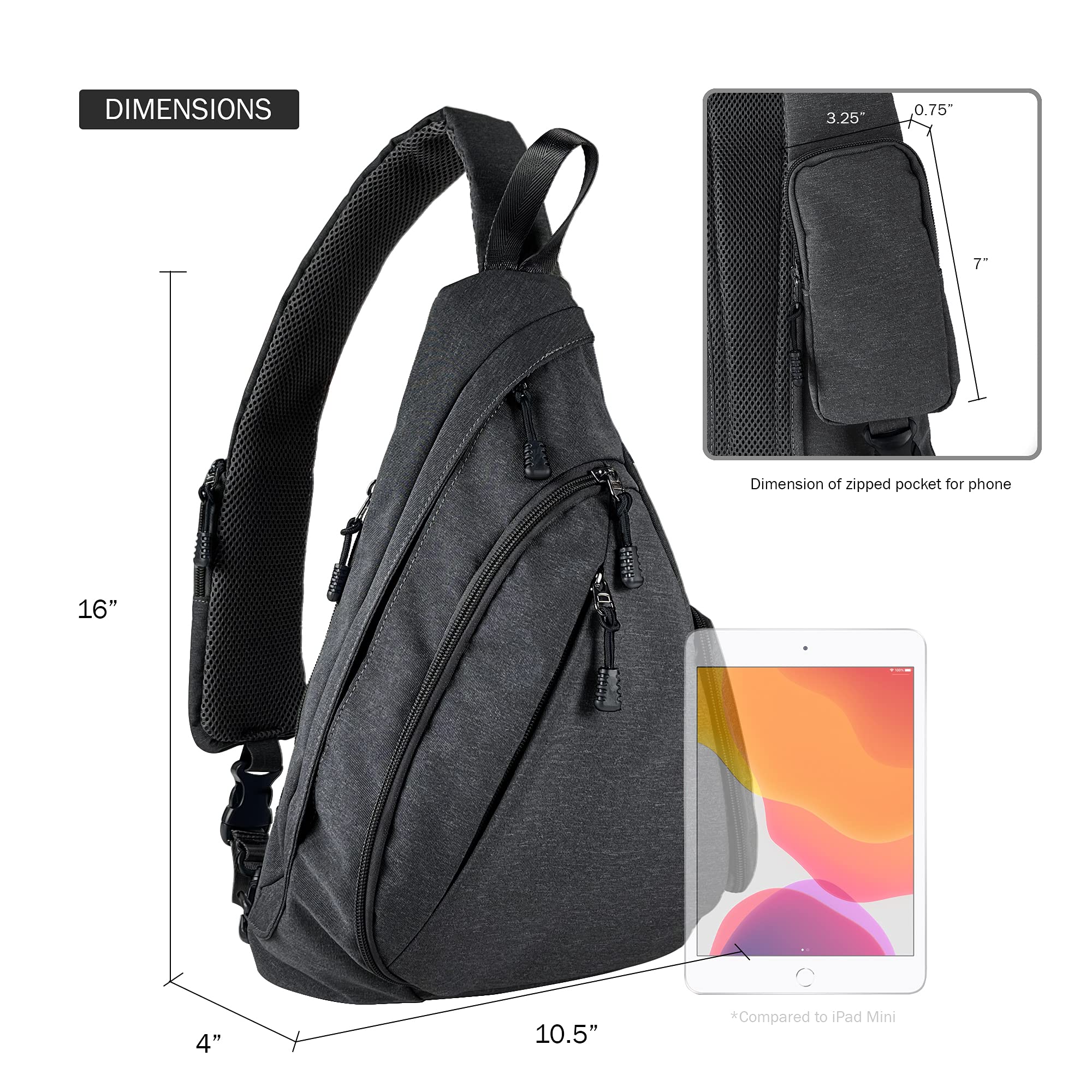 JESSIE & JAMES Peyton Crossbody Sling Backpack - Concealed Carry Purse for Women & Men - Durable Outdoor Chest Bag & Shoulder Backpack - Perfect for Hiking, Travel, and Everyday Use