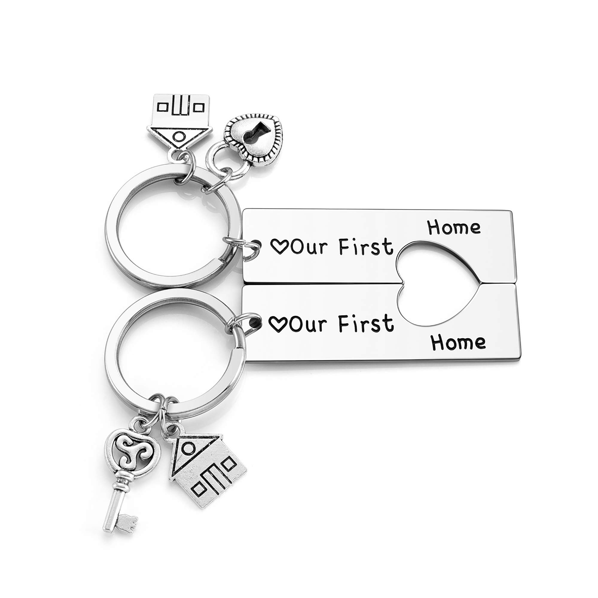 Zysta 2Pcs Our First Home Keychains - New Home New Adventure Keychain Set 2021, Perfect for Housewarming Gifts & New Homeowners