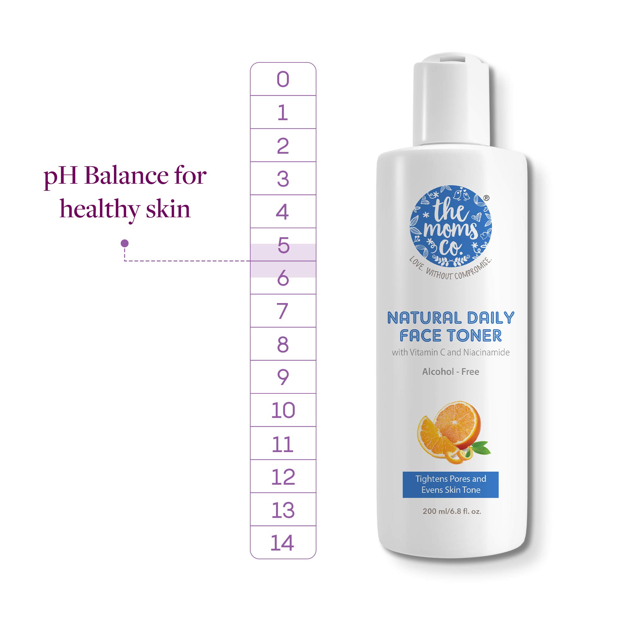 The Moms Co. Natural Daily Vitamin C Face Toner with Niacinamide, Green Tea & Aloe Vera | Alcohol-Free, Pore Tightening, Skin Brightening & Hydrating Facial Toner | Perfect for Morning & Night Skincare Routine (200ml)