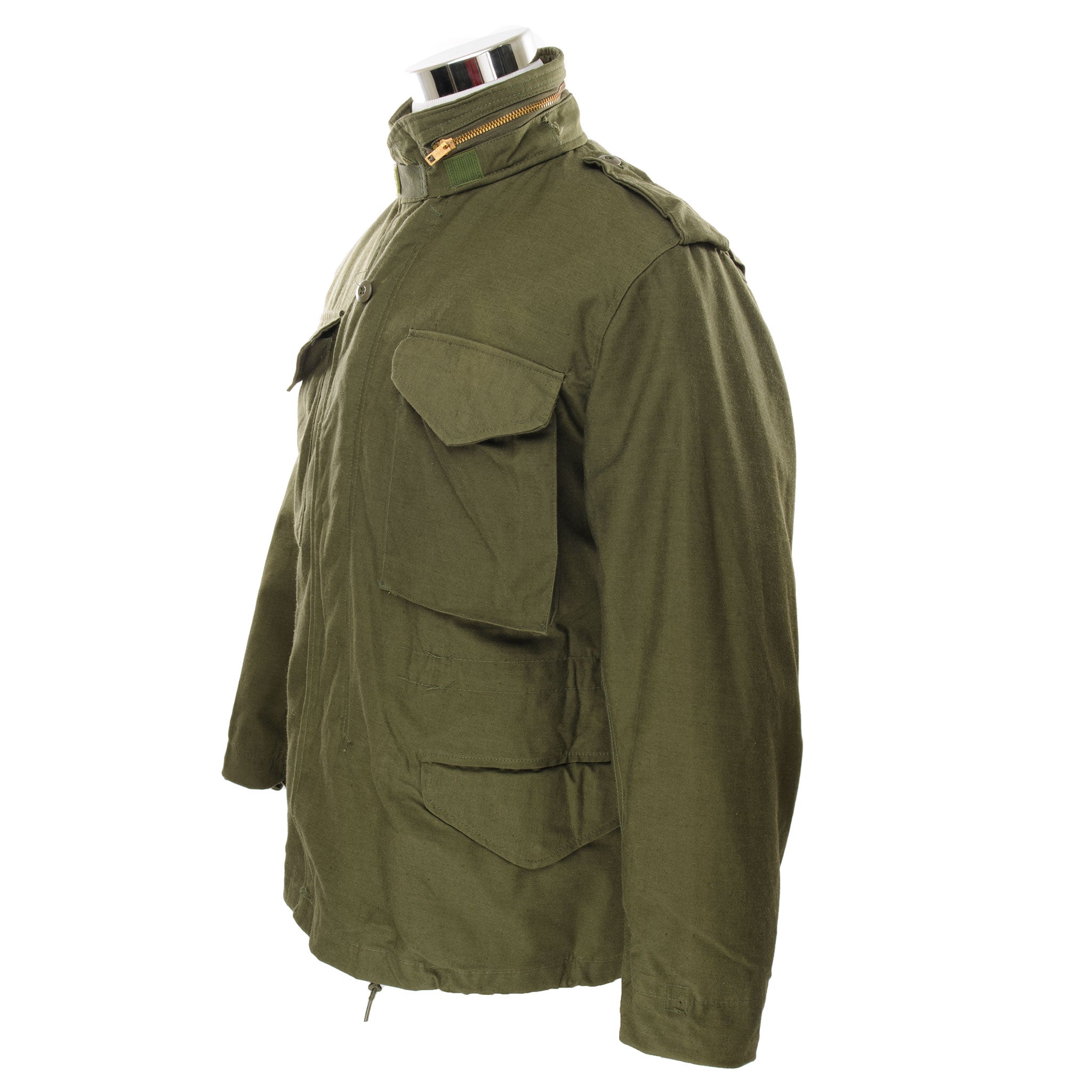 Vintage US Army M-1965 M65 Field Jacket 1980s Small Short - Military Olive Green Tactical Coat for Outdoor Camping & Hiking